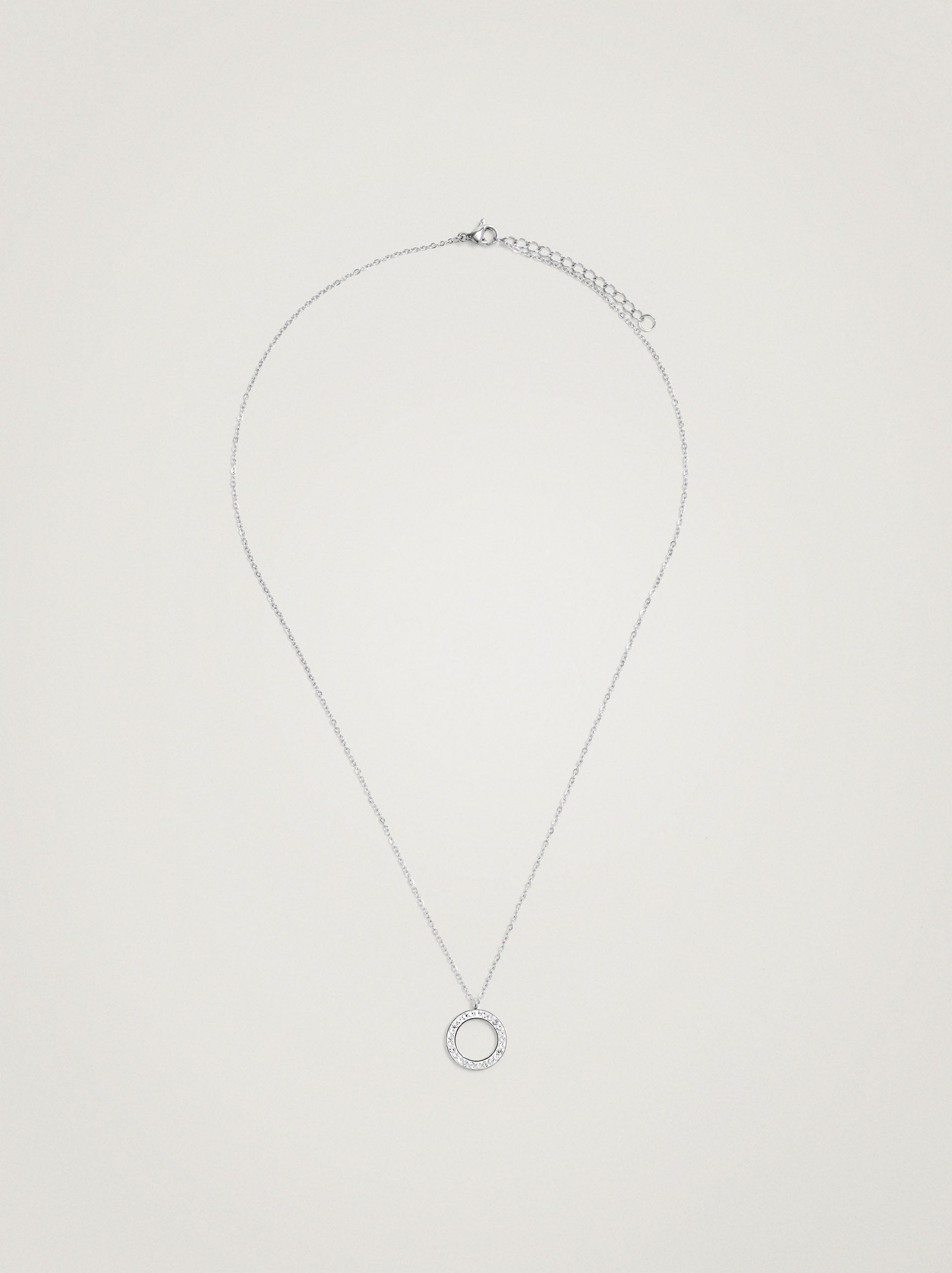 Collar Colgante De Aro Con Cristales - Acero Inoxidable