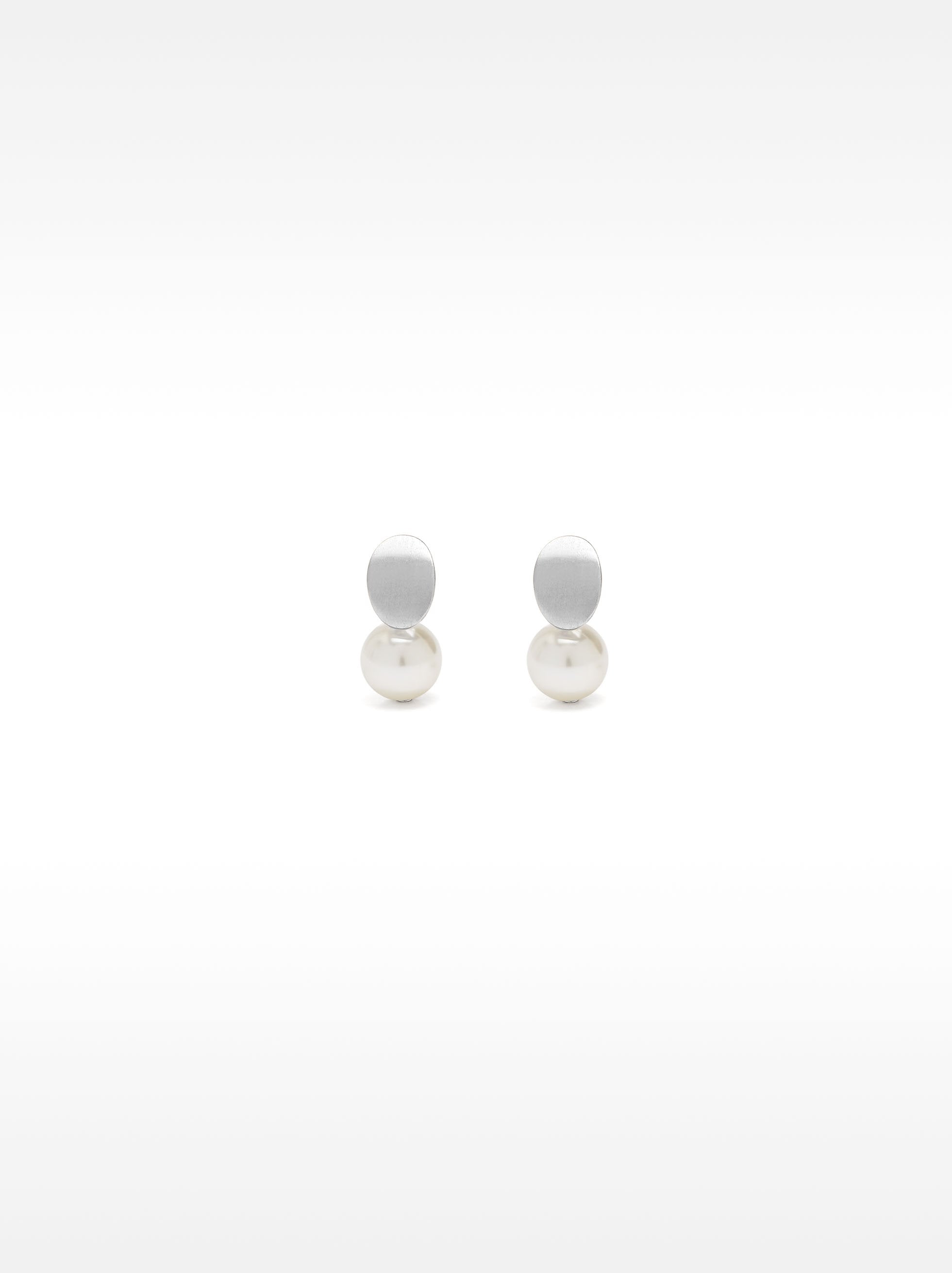 Pendientes Plateados Con Piedra