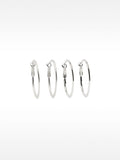 Conjunto De Aros Plateados