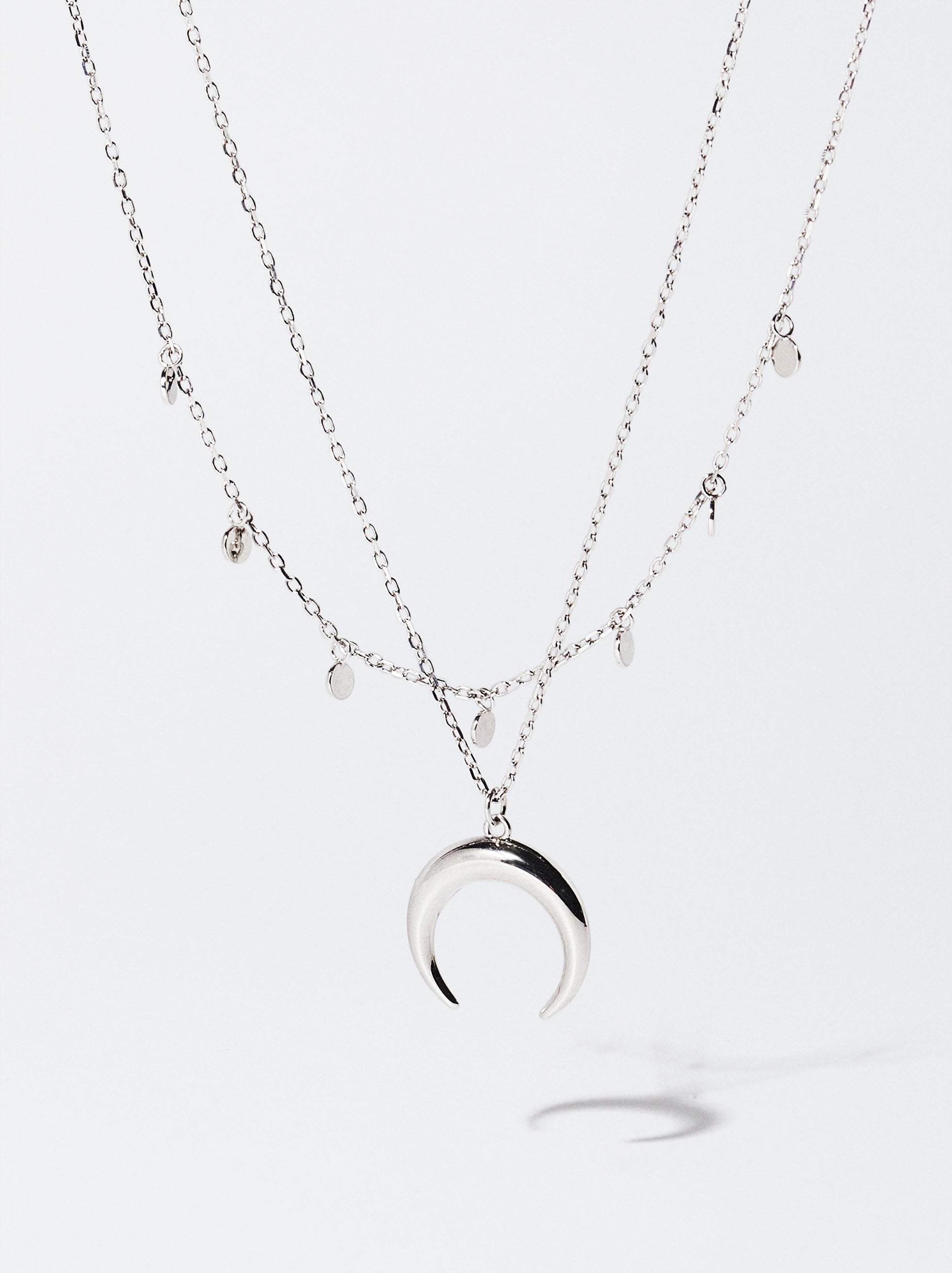Collar Corto De Plata 925 Con Cuerno