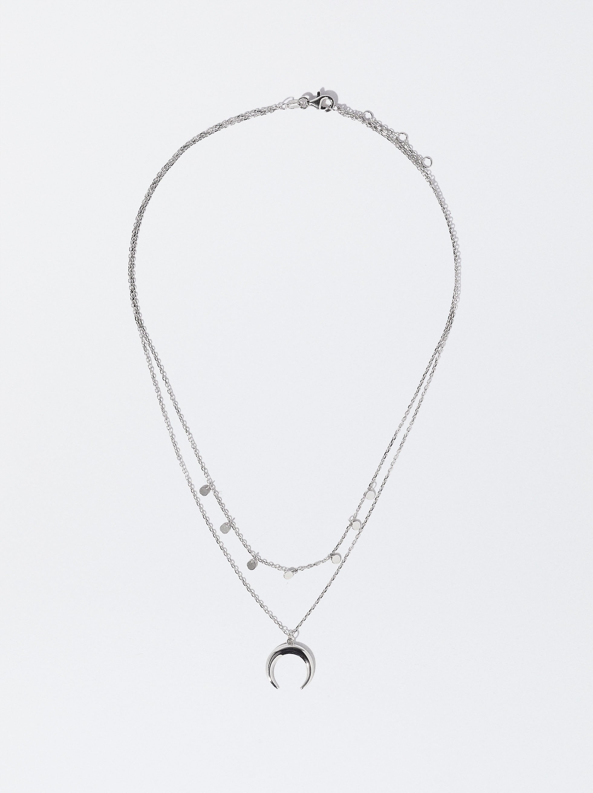Collar Corto De Plata 925 Con Cuerno