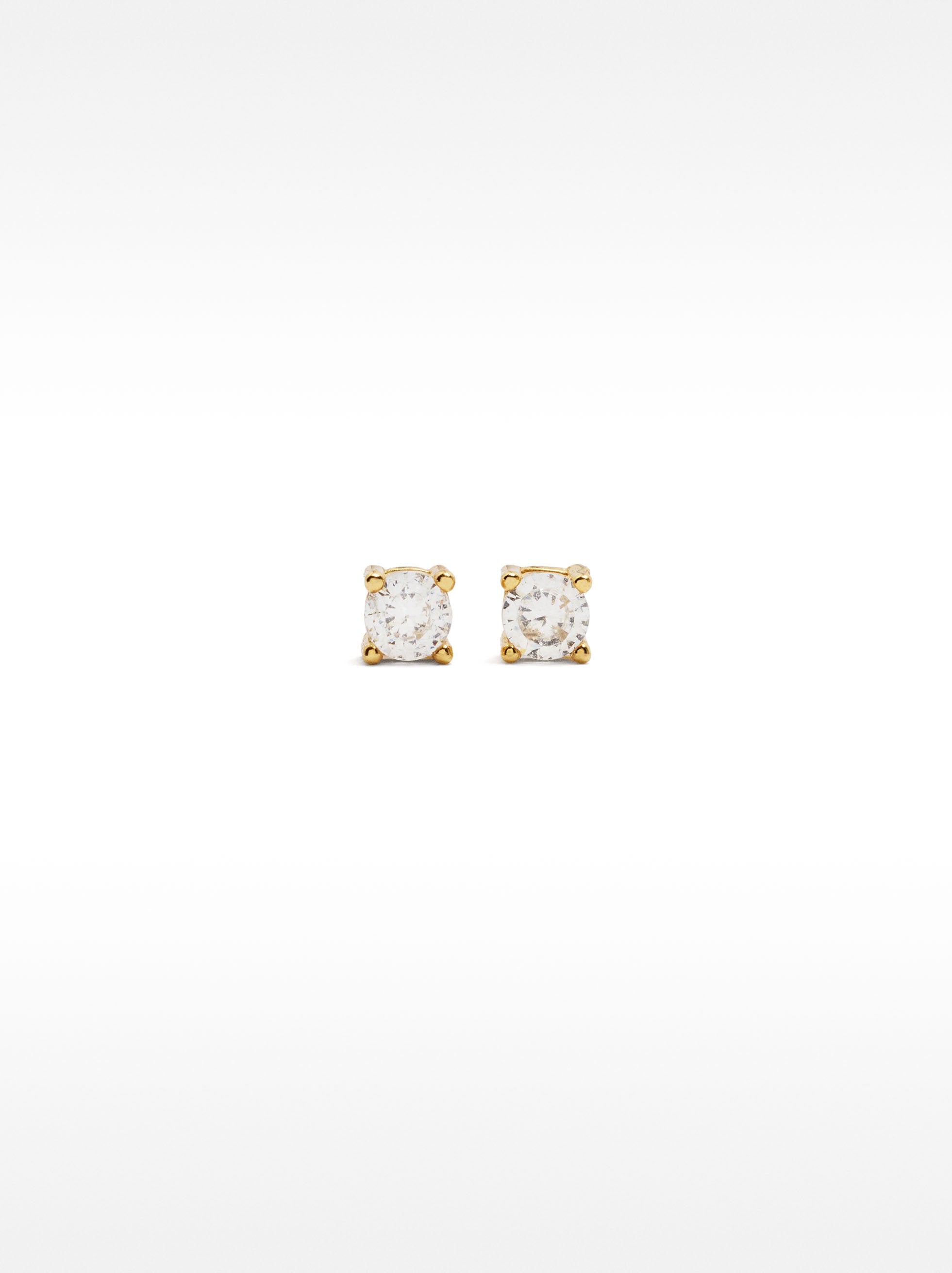 Pendientes Cortos De Plata 925 Con Circonitas
