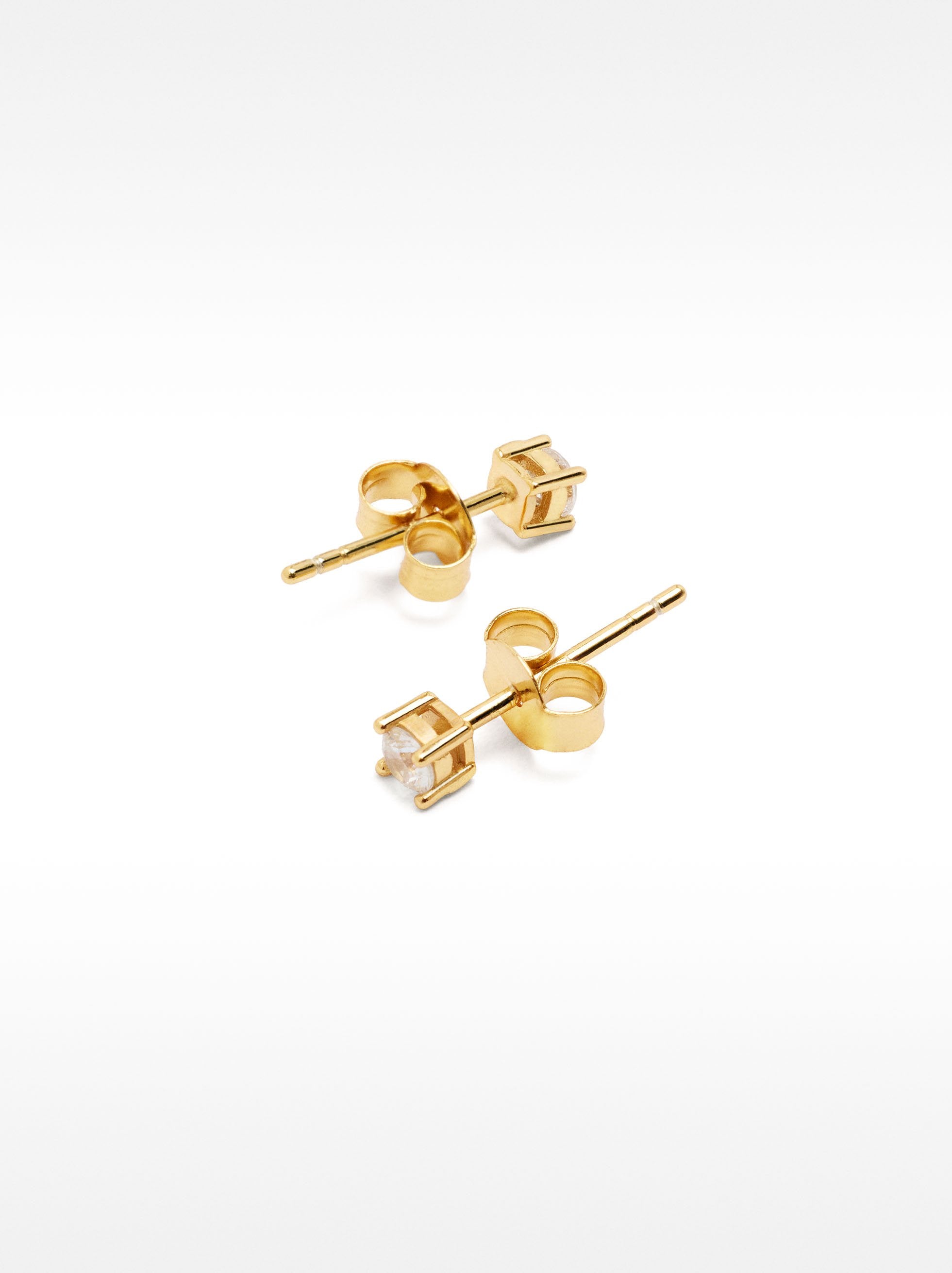 Pendientes Cortos De Plata 925 Con Circonitas