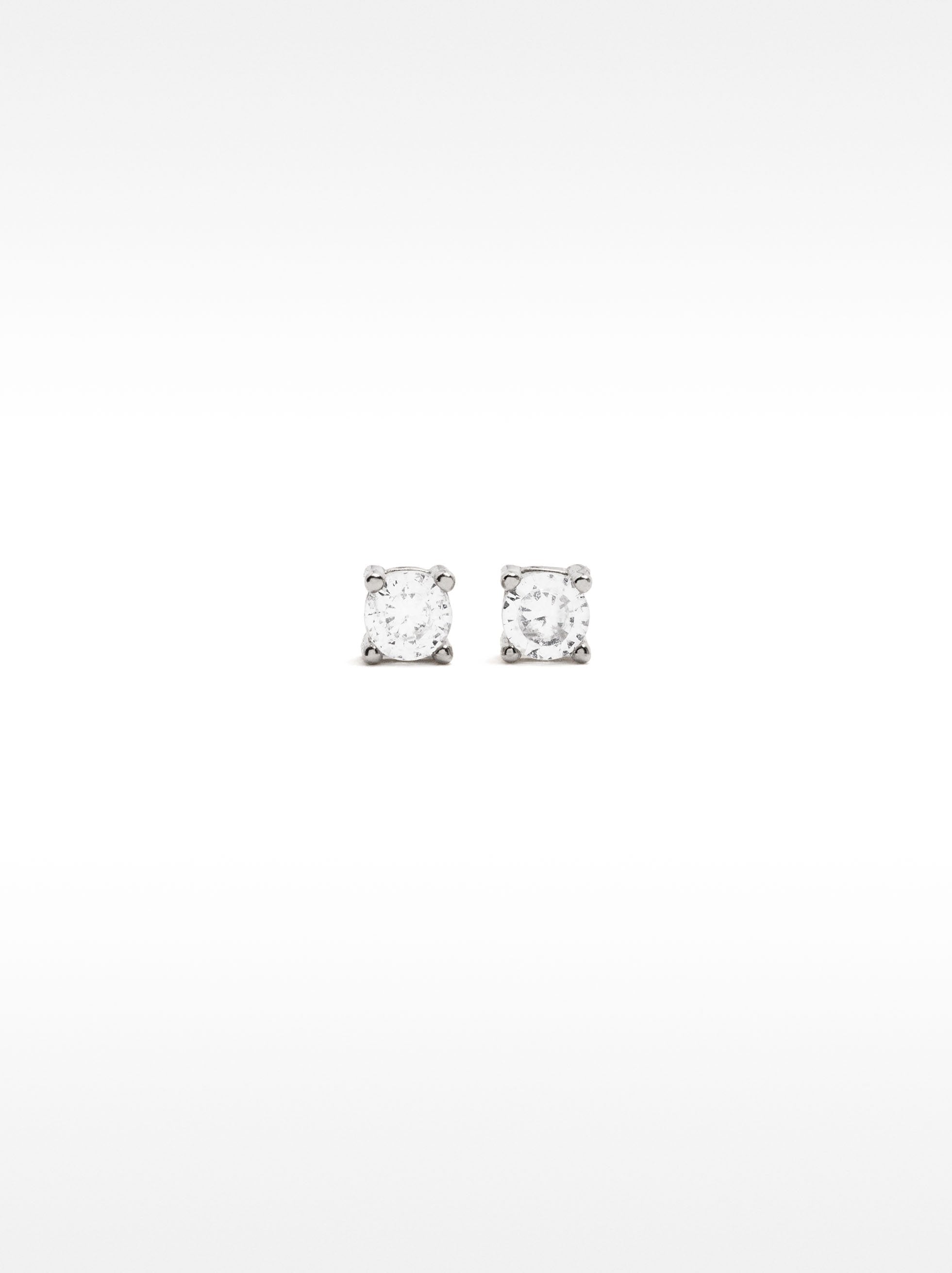 Pendientes Cortos De Plata 925 Con Circonitas
