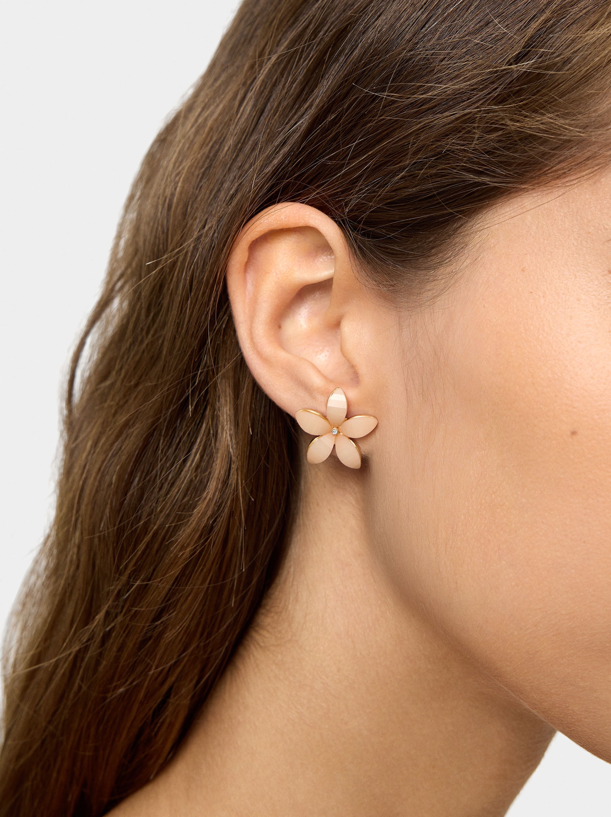 Pendientes Flor Con Resina