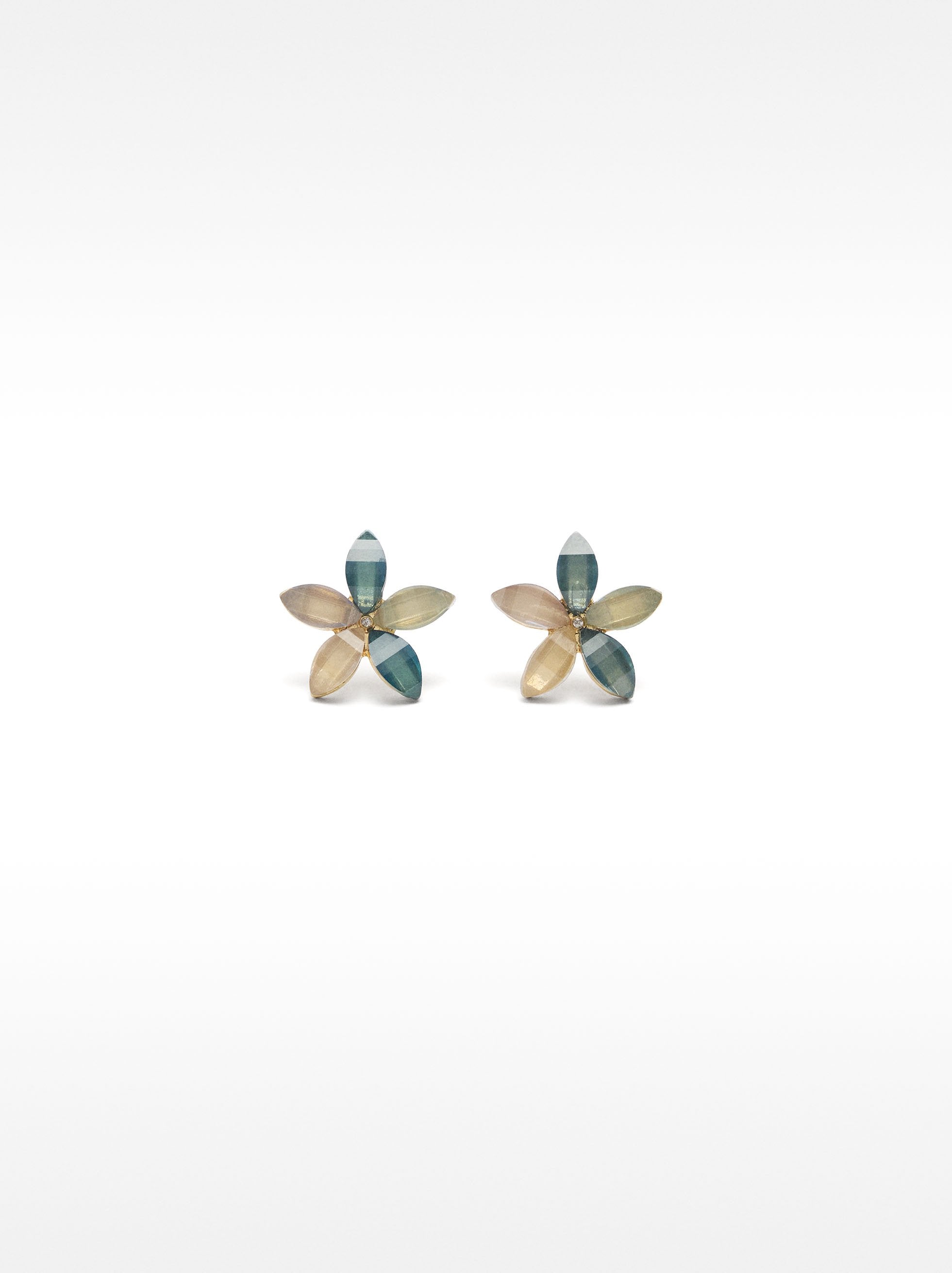 Pendientes Flor Con Resina