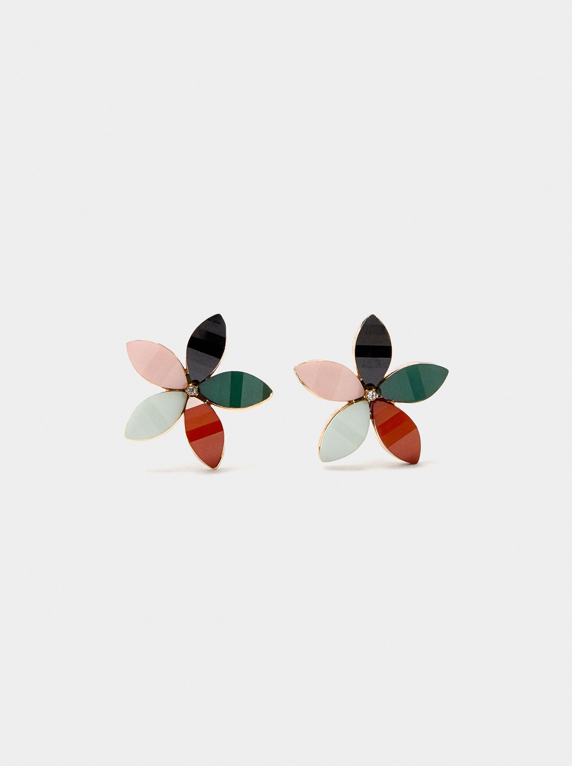 Pendientes Flor Con Resina