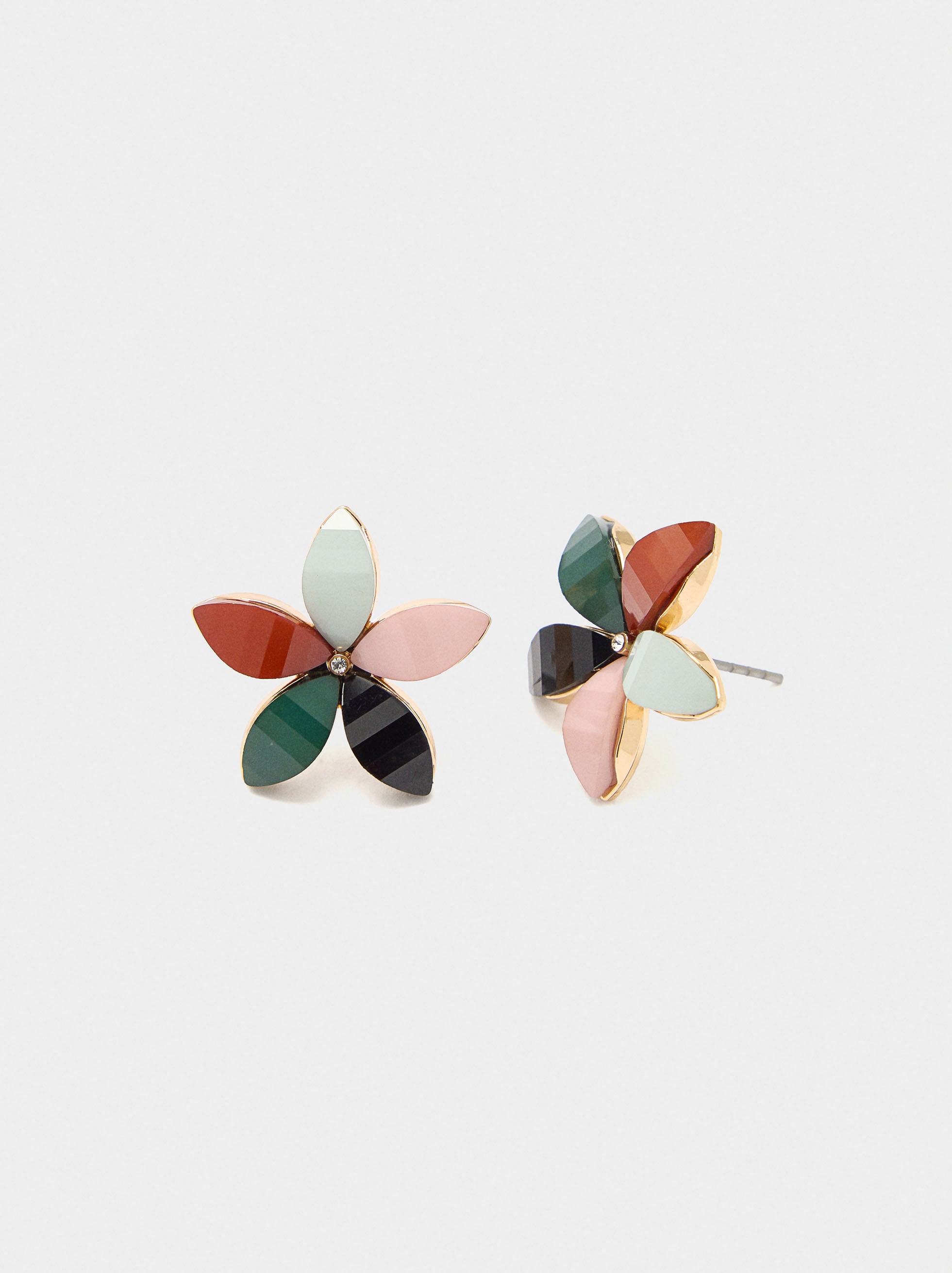 Pendientes Flor Con Resina