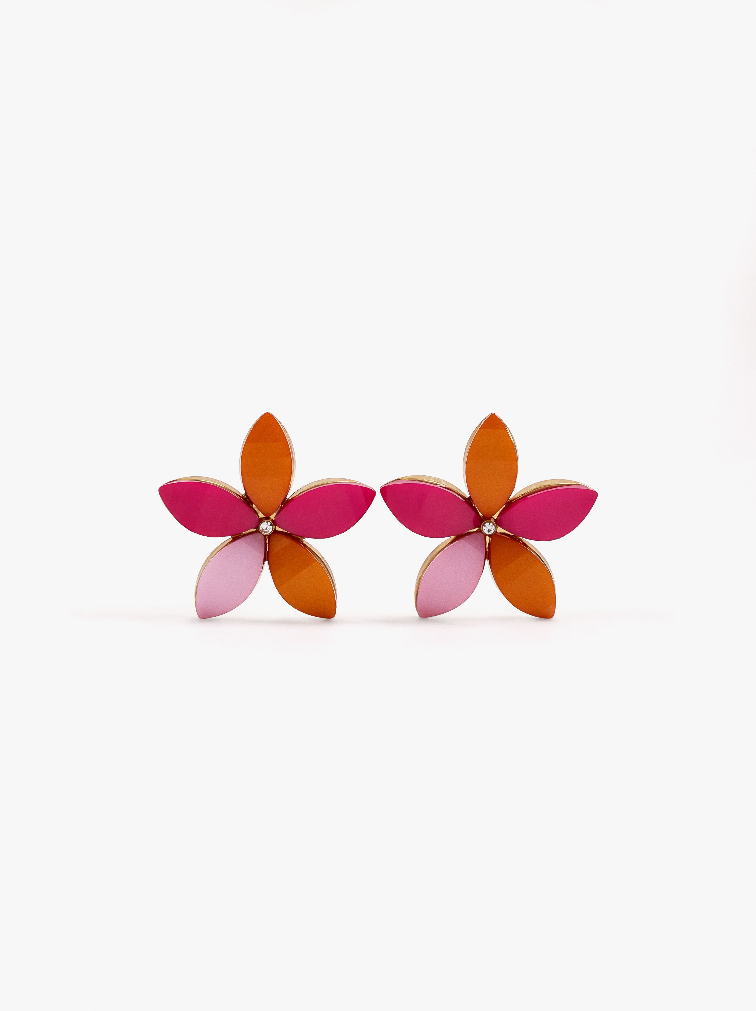 Pendientes Flor Con Resina