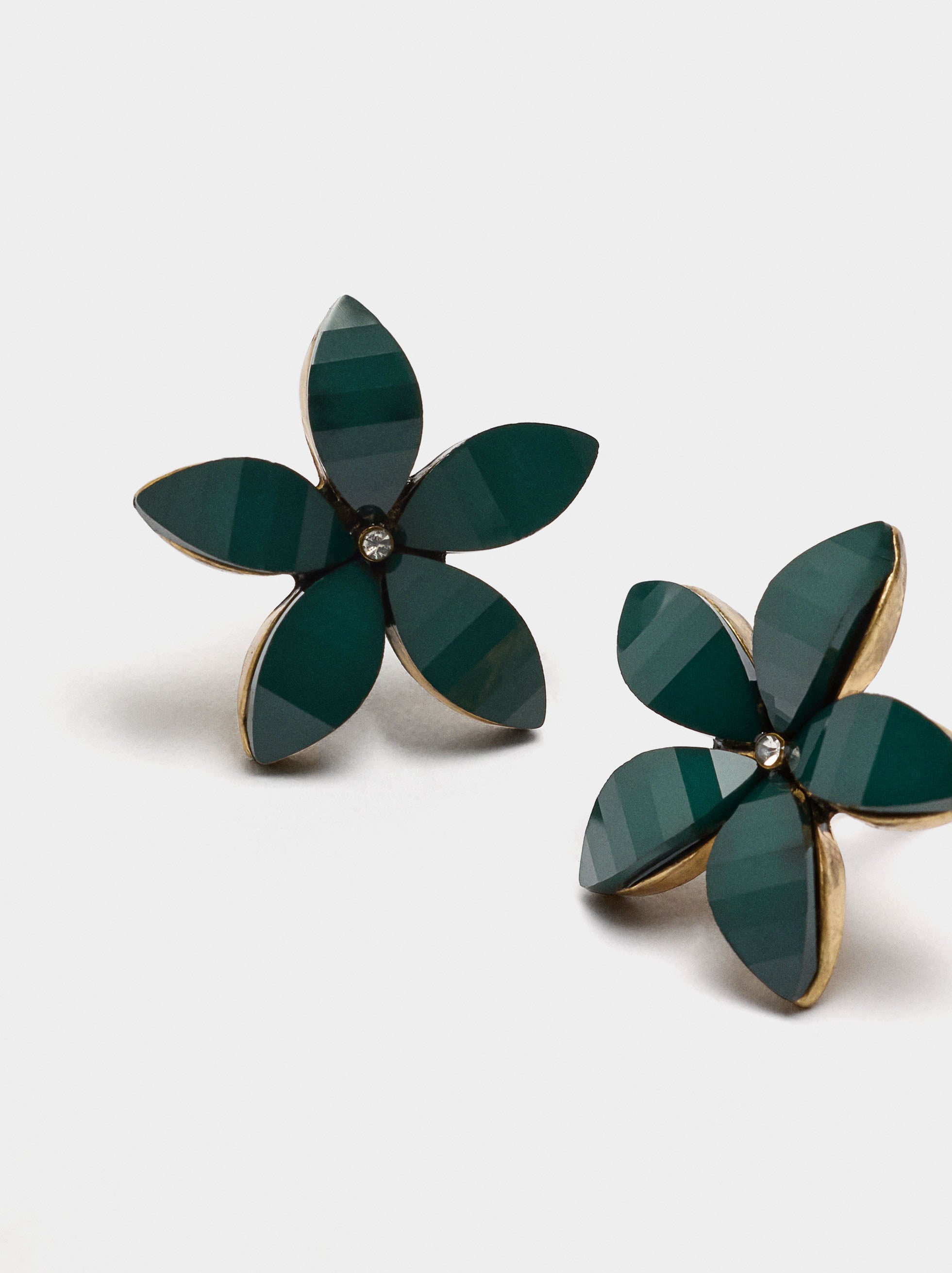 Pendientes Flor Con Resina