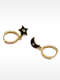Pendientes De Aro Cortos Luna Y Estrella