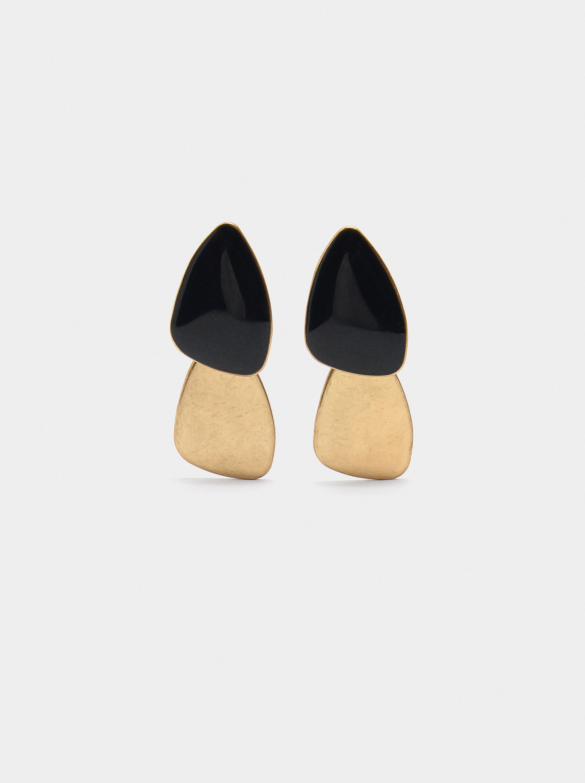 Pendientes Ovalados Con Esmalte
