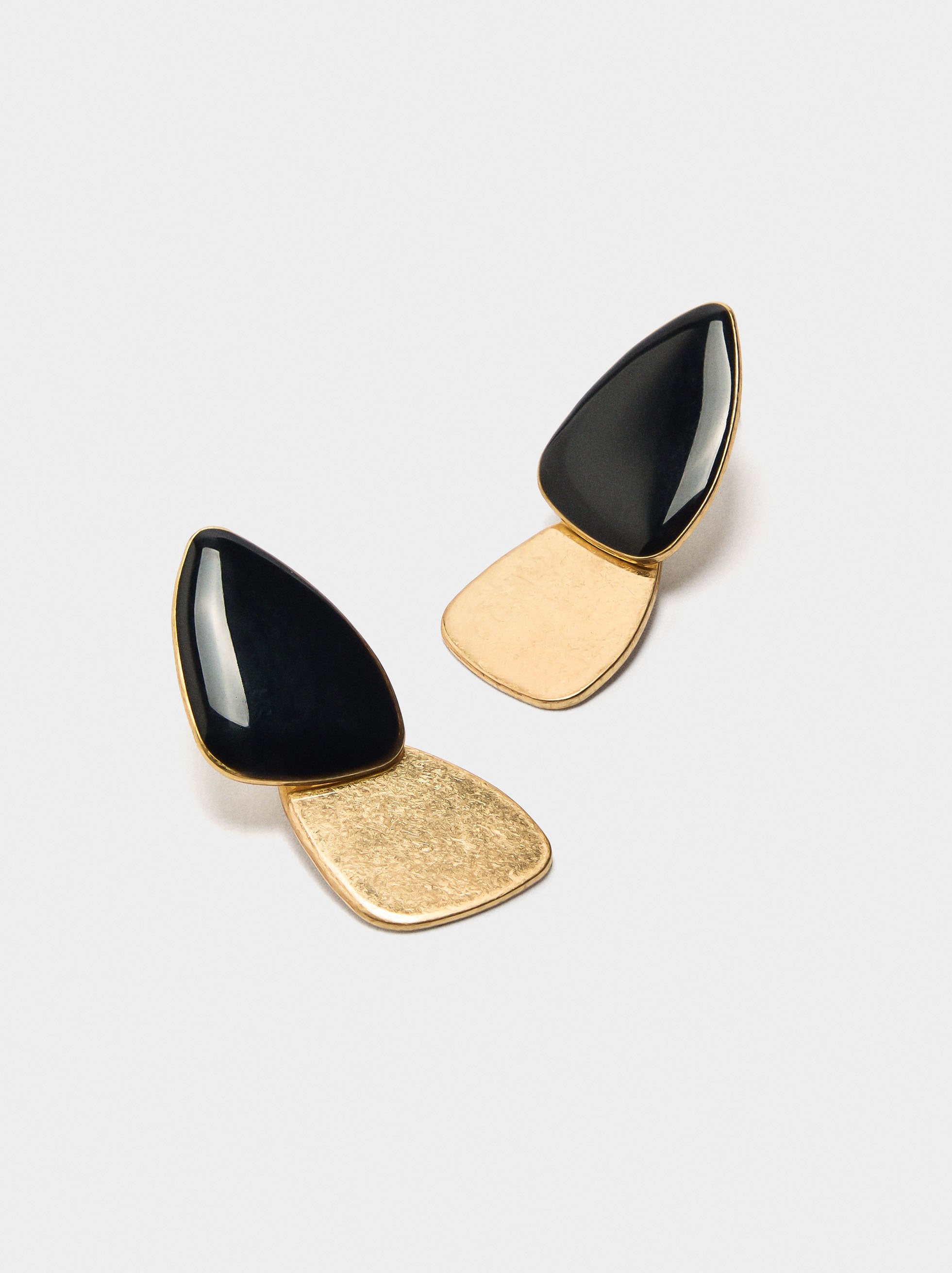 Pendientes Ovalados Con Esmalte