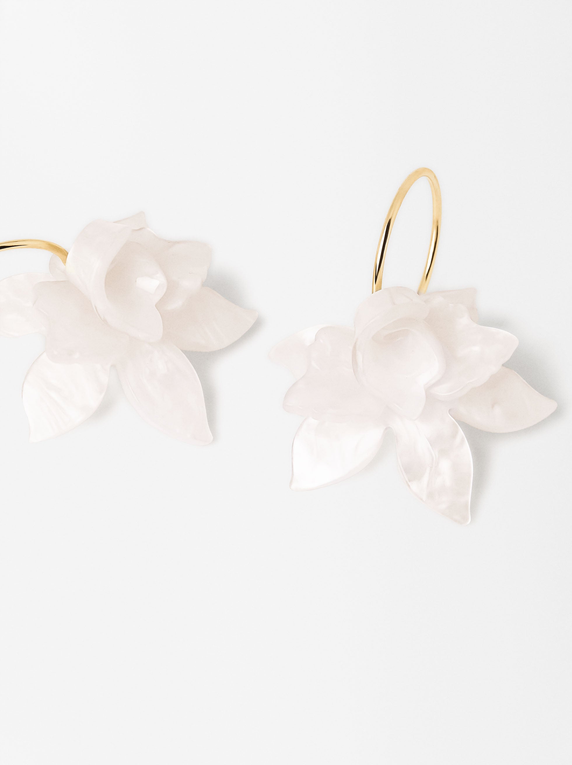 Pendientes De Aro Con Flor