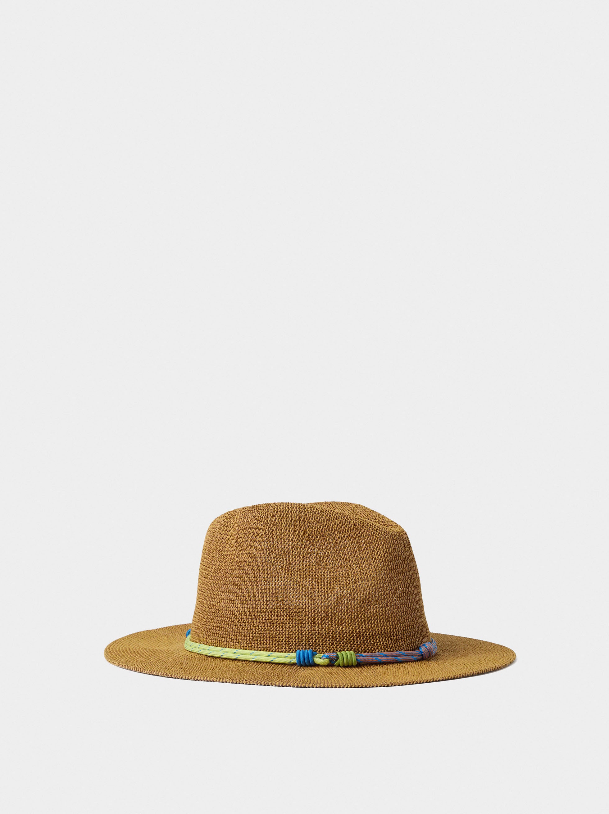 Sombrero Efecto Rafia Con Cinta