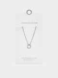 Collar De Eslabones Pendente Con Circonitas - Plata De Ley 925