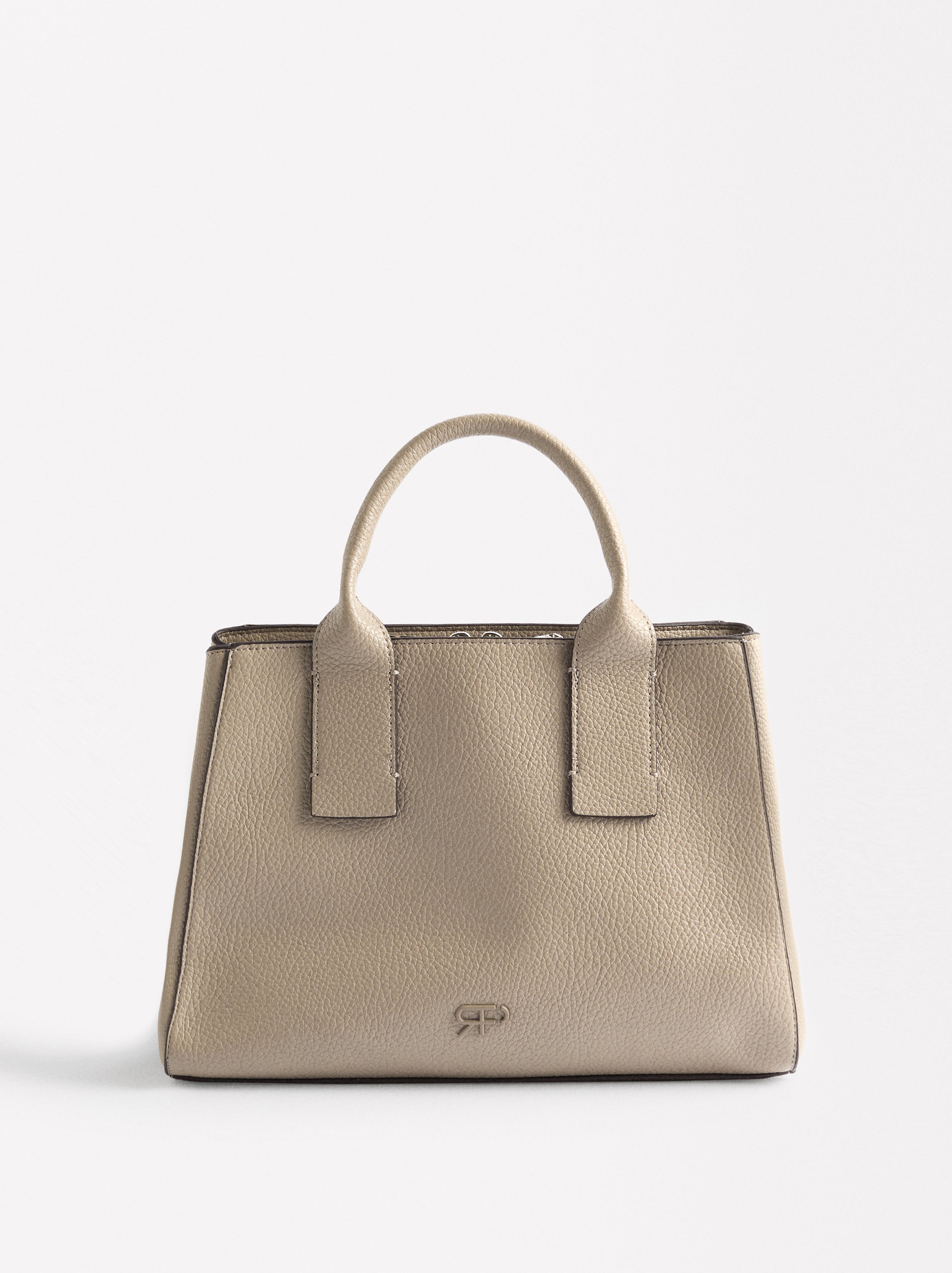 Bolso Tote Con Textura Y Bandolera