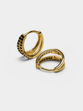 Aros Dobles Con Circonitas - Plata De Ley 925