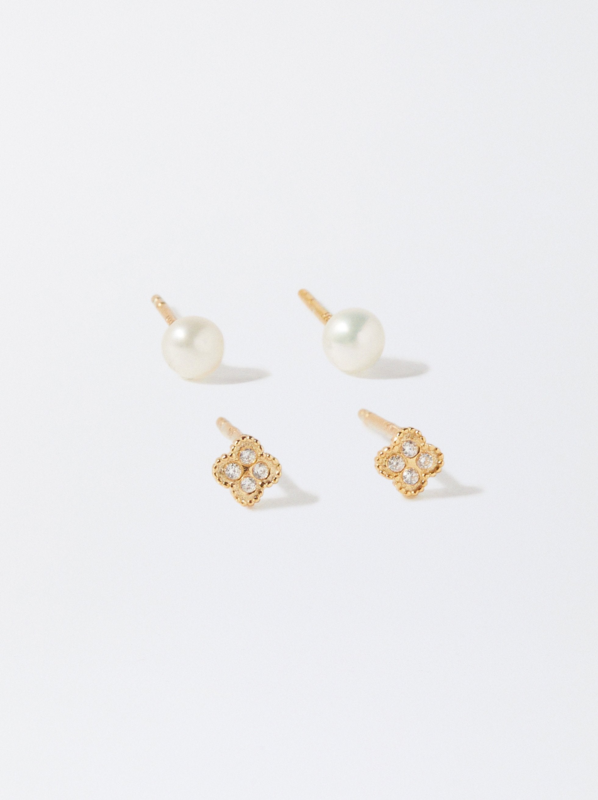 Pendientes De Platas 925 Con Perla De Agua Dulce