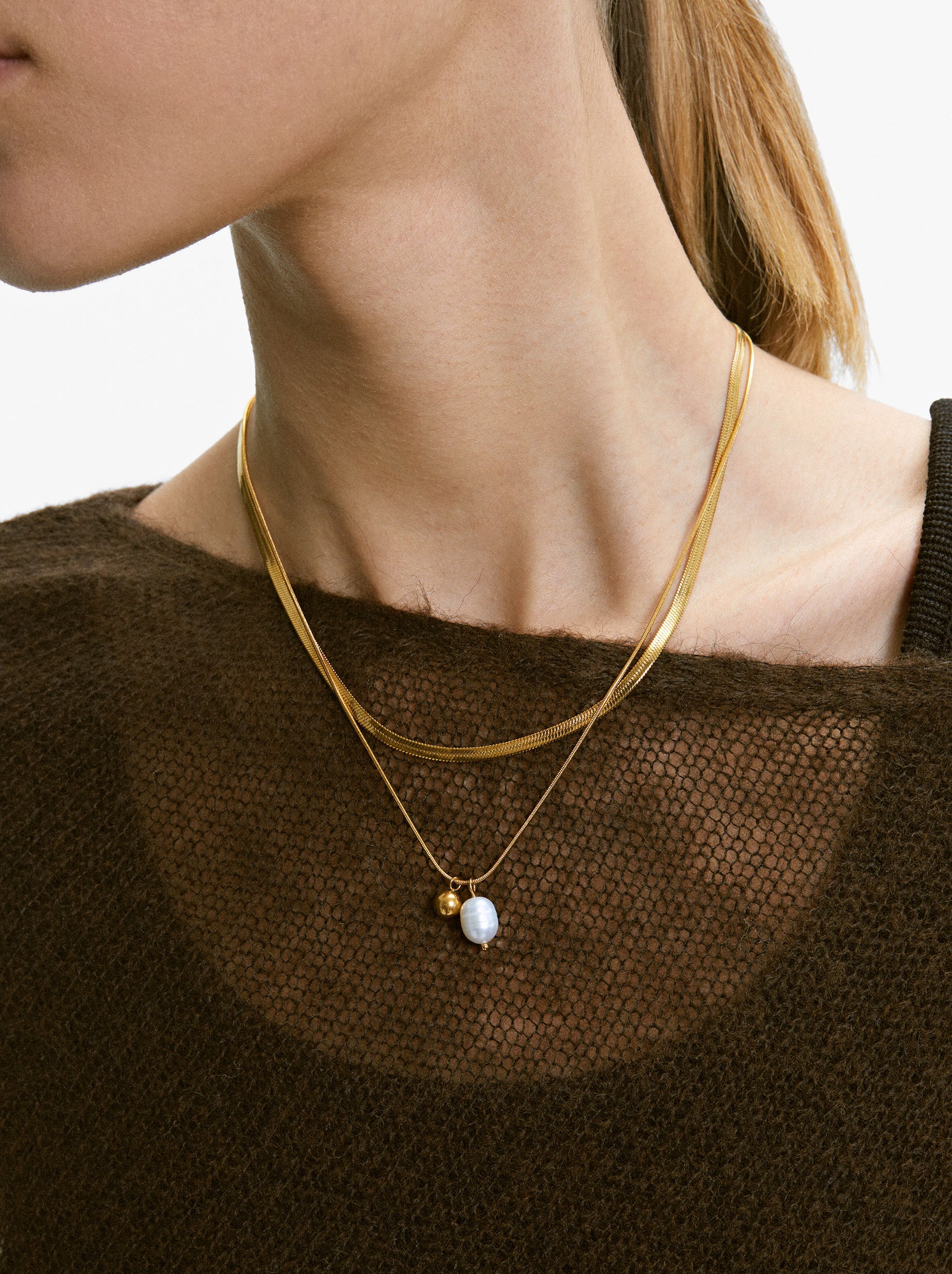 Collar De Acero Inoxidable Dorado