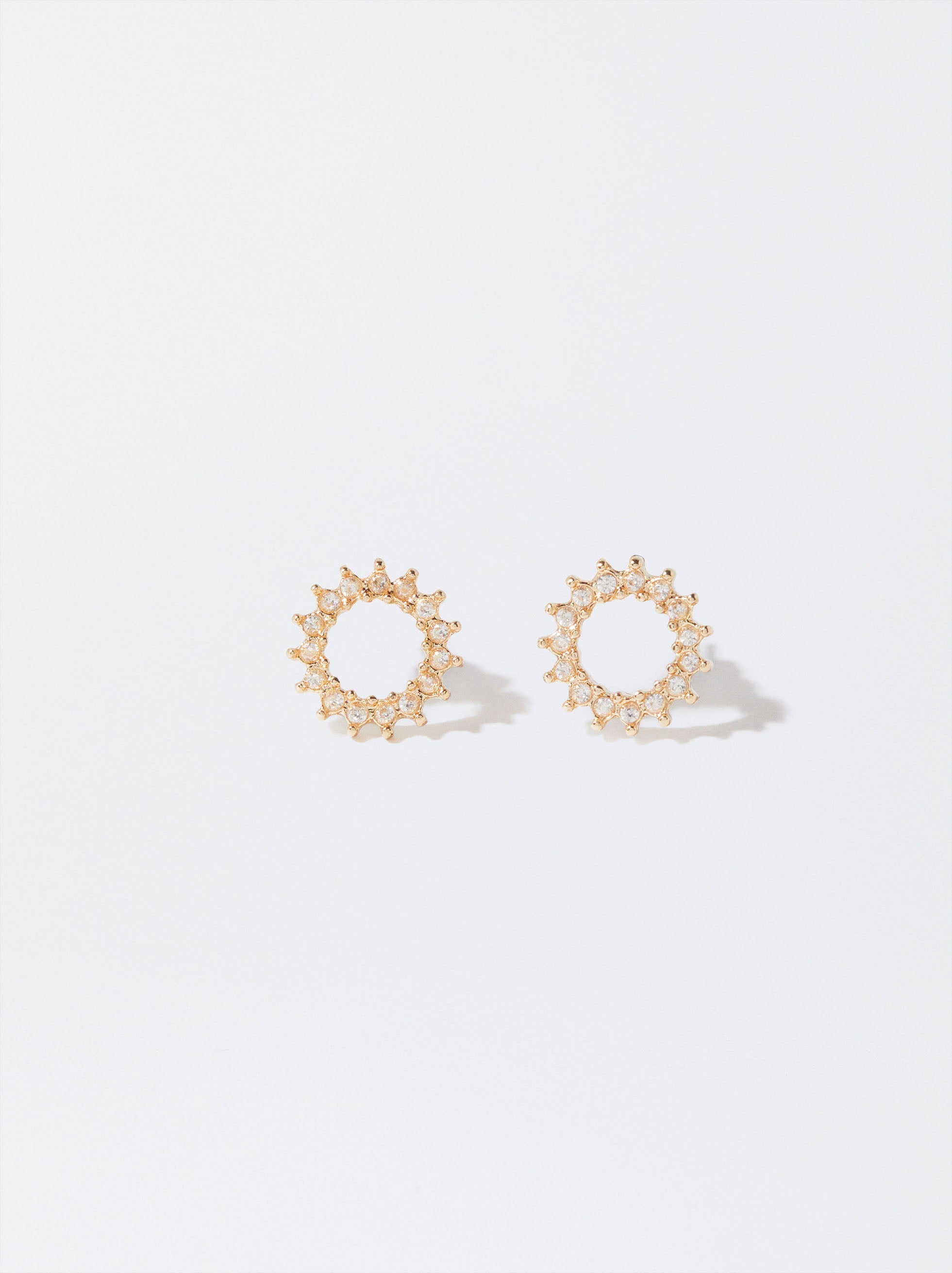 Pendientes Dorados Con Circonitas