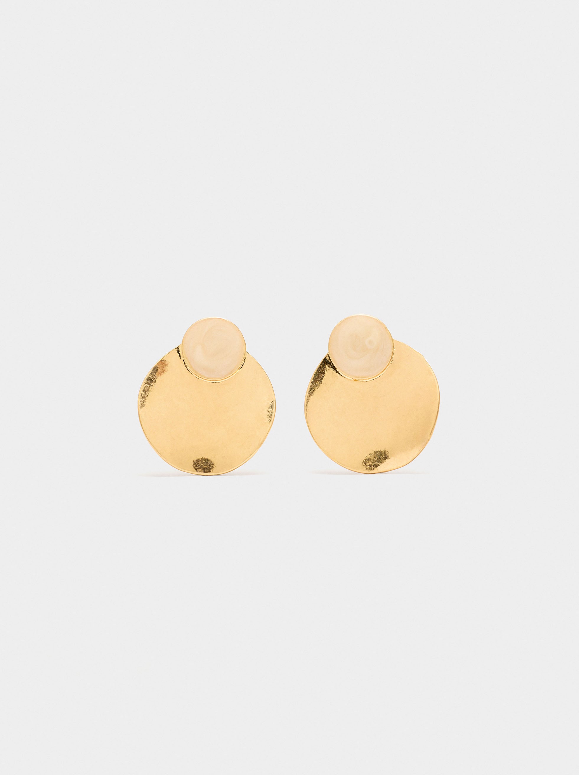 Pendientes Dorados Con Esmalte