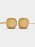 Pendientes Dorados Efecto Piedra