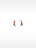 Pendientes Con Cristales - Plata De Ley 925
