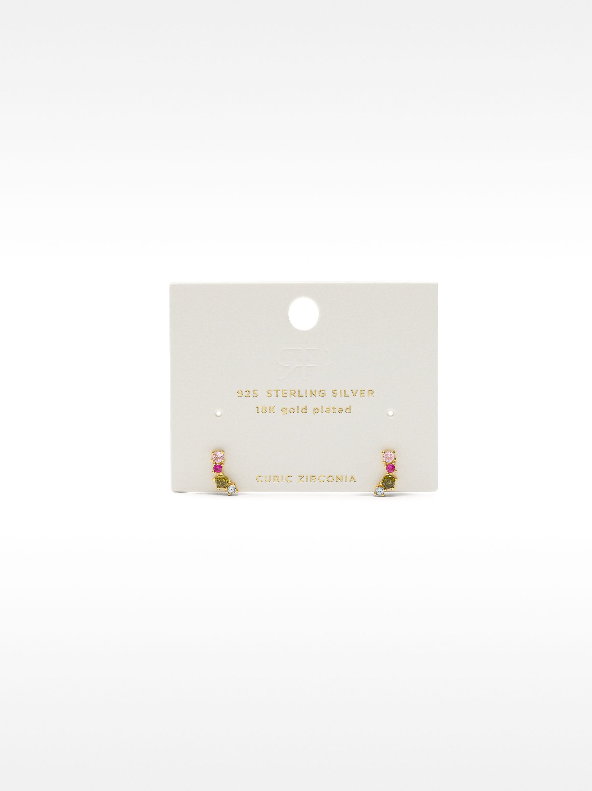 Pendientes Con Cristales - Plata De Ley 925