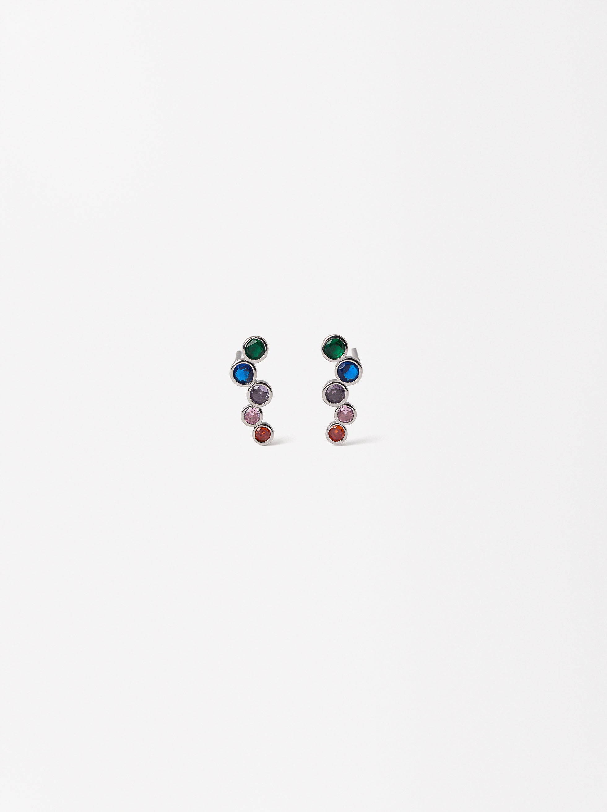 Pendientes Con Circonitas - Plata De Ley 925