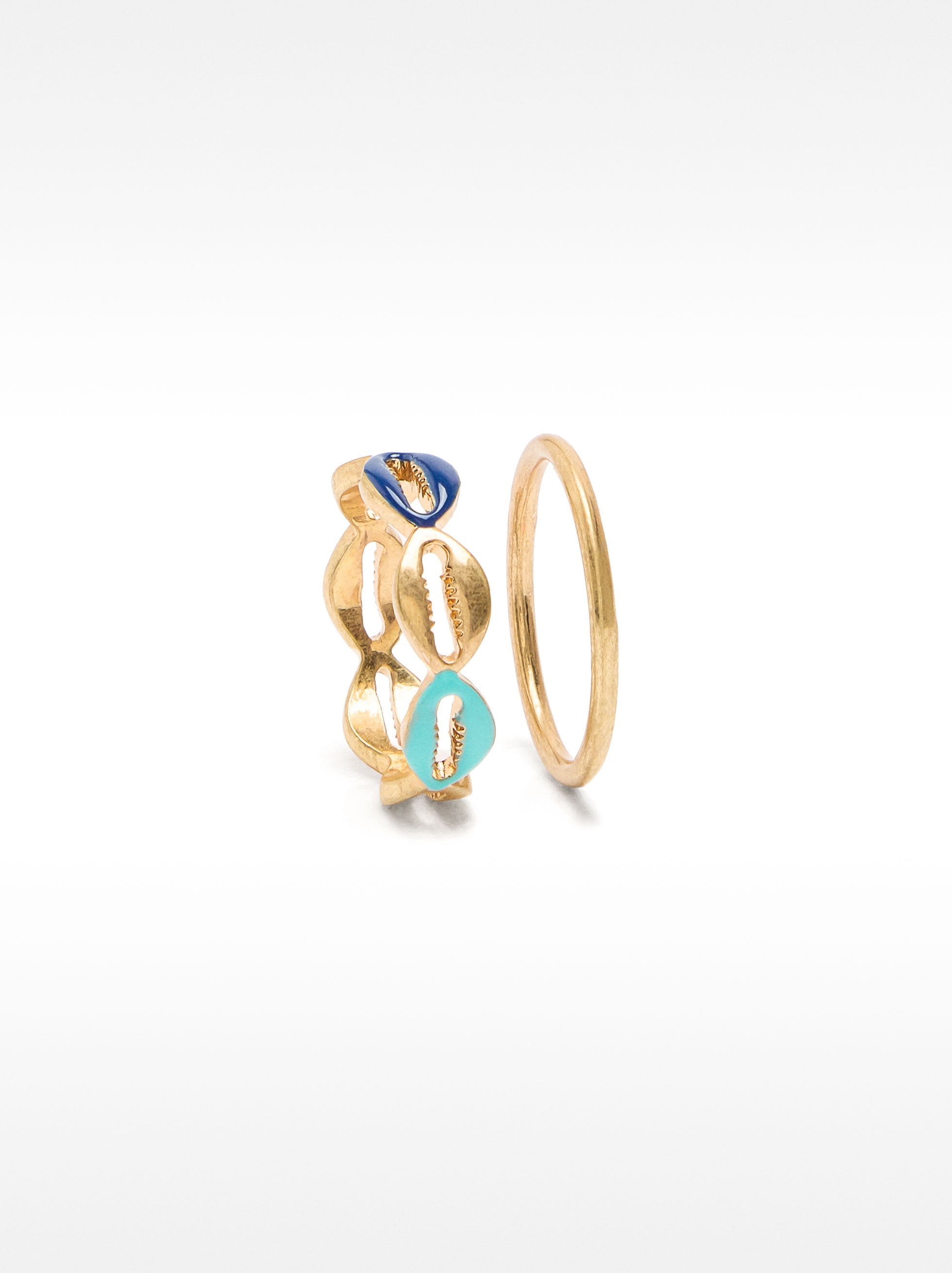 Set De Anillos Esmaltado