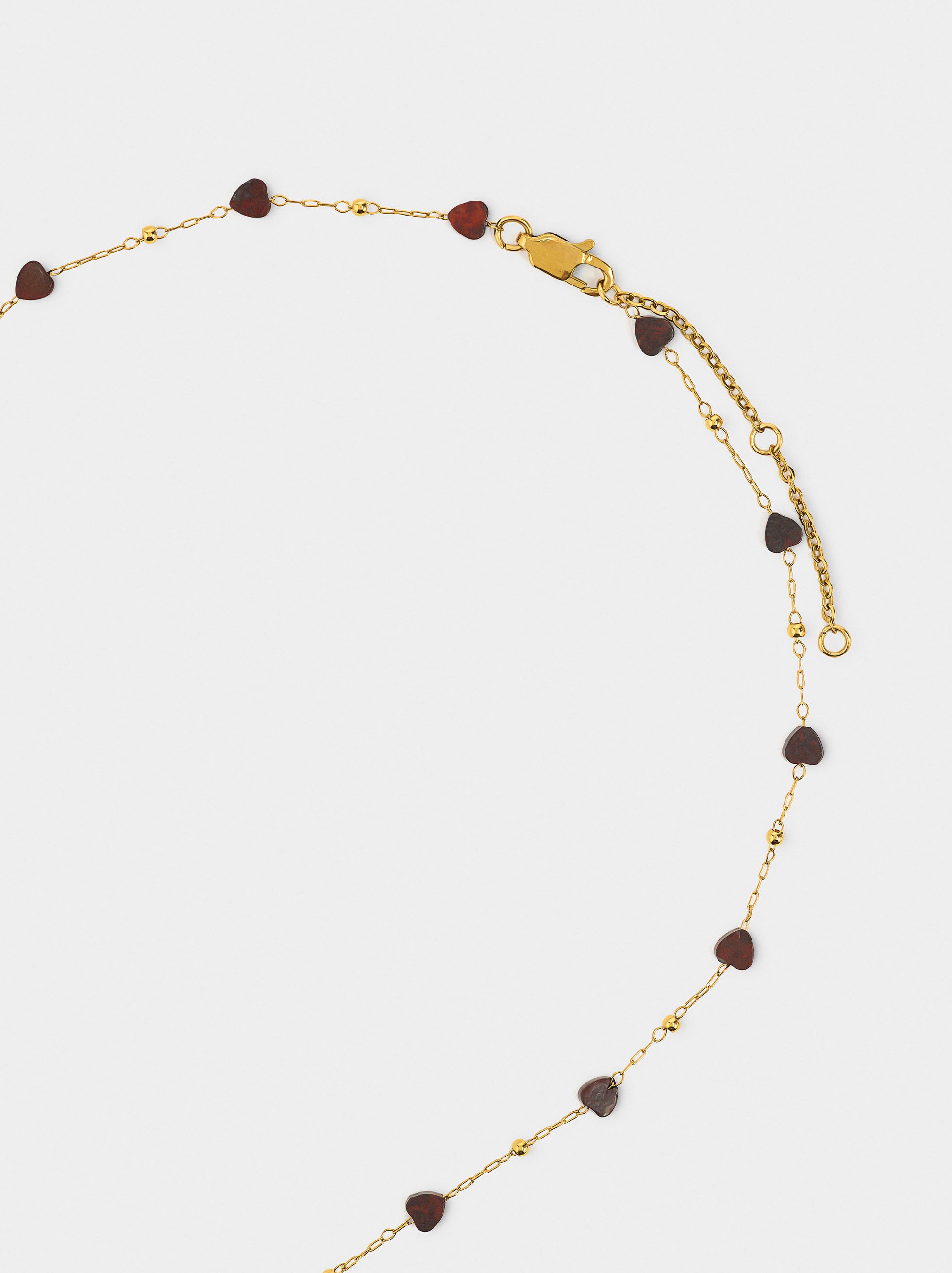 Collar Corazones De Piedra - Acero Inoxidable