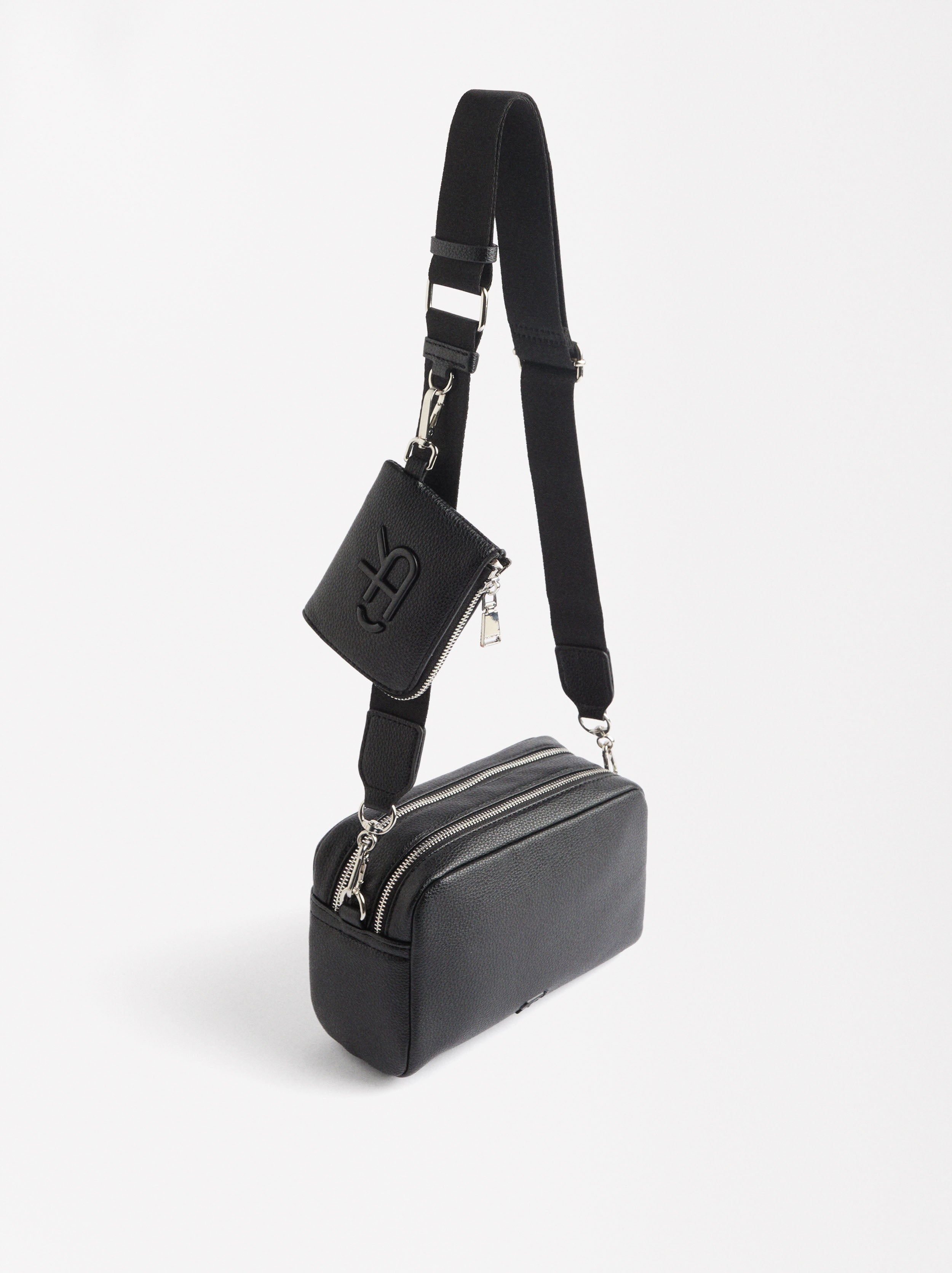 Bolso Bandolera Con Cierre Doble