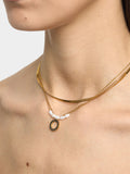 Collar Con Cristales - Acero Inoxidable