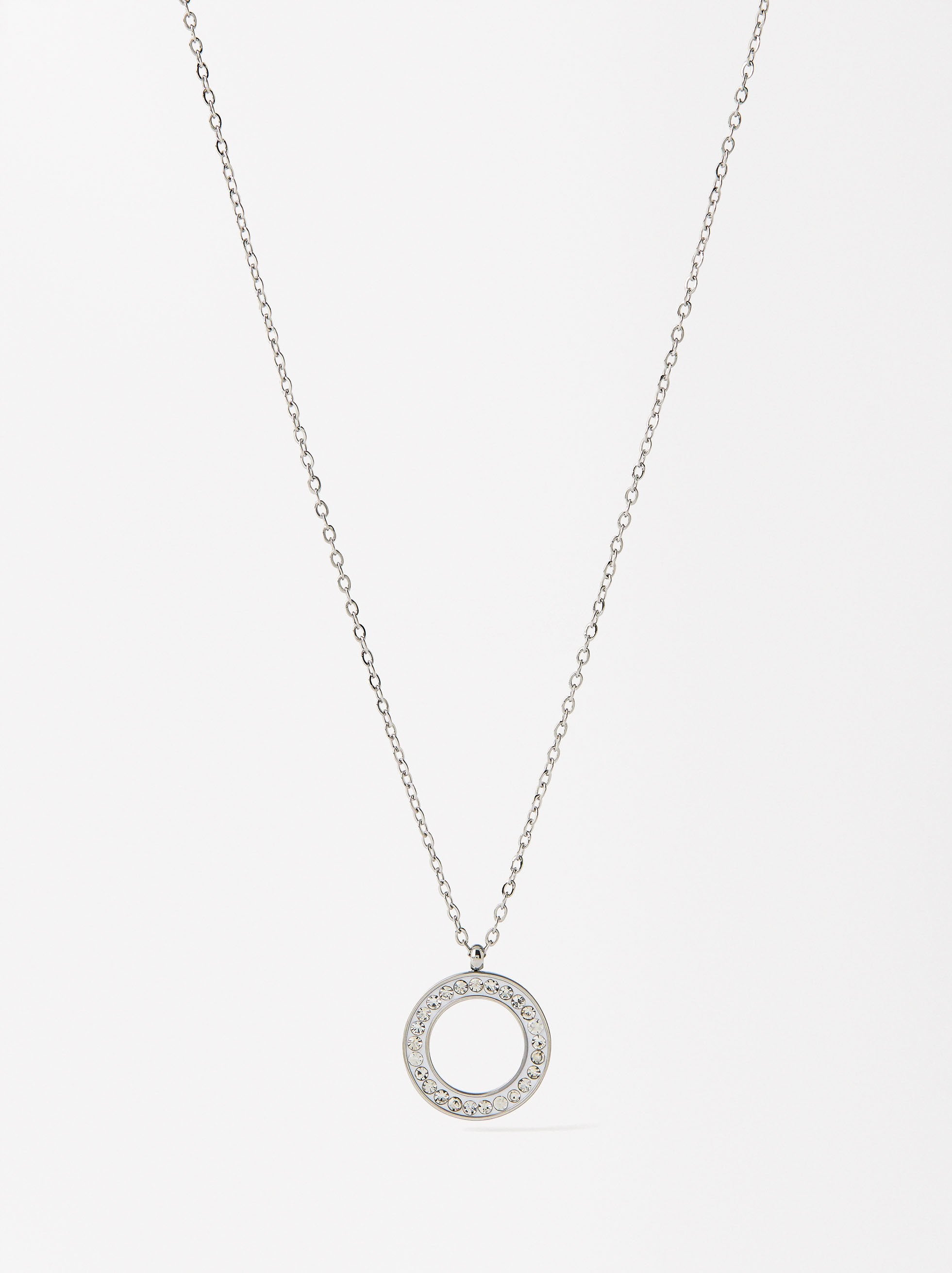 Collar Con Cristales - Acero Inoxidable
