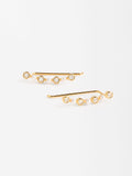 Pendientes Con Circonitas Y Perlas - Plata De Ley 925