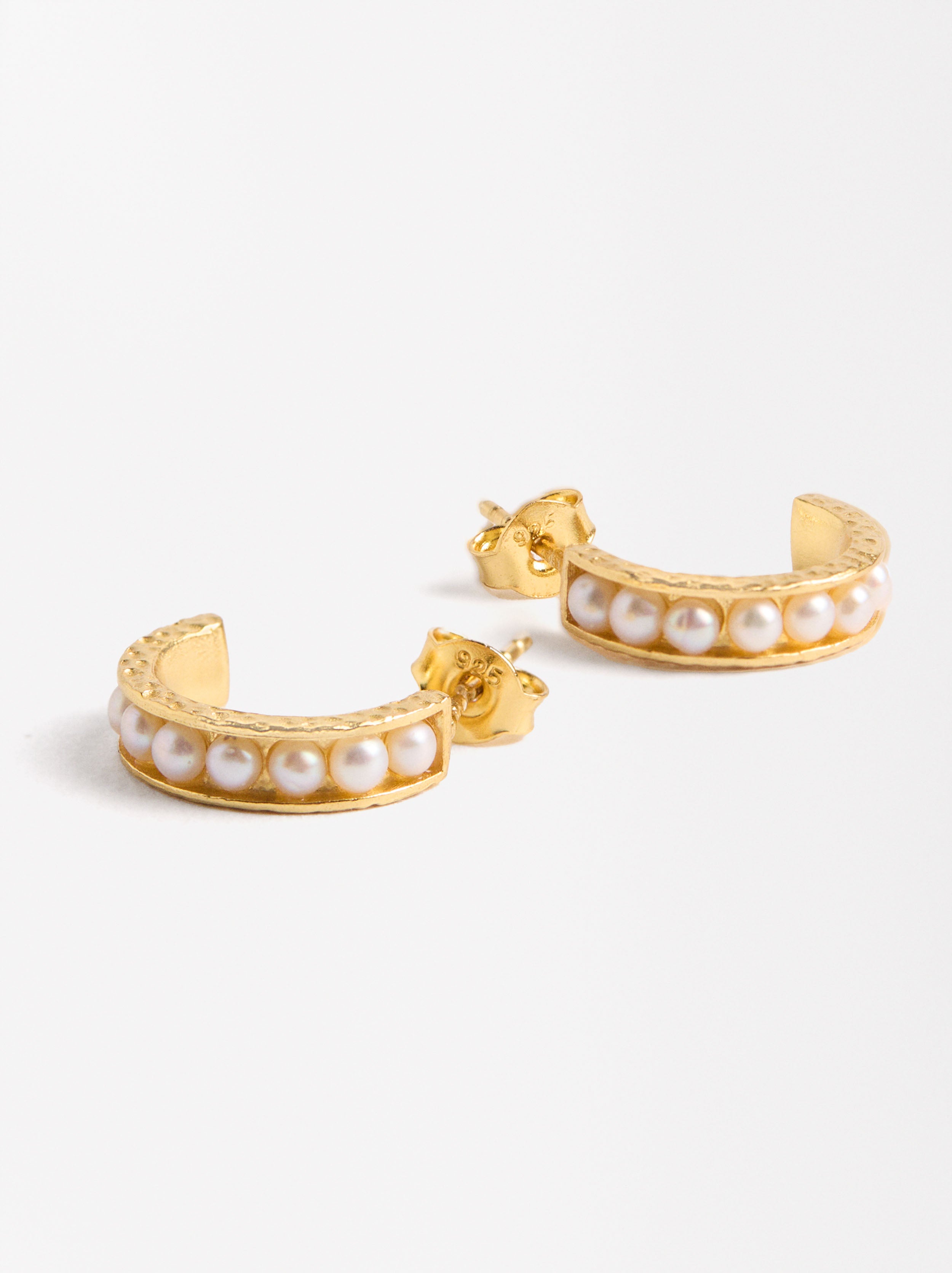 Aros Con Perlas - Plata De Ley 925