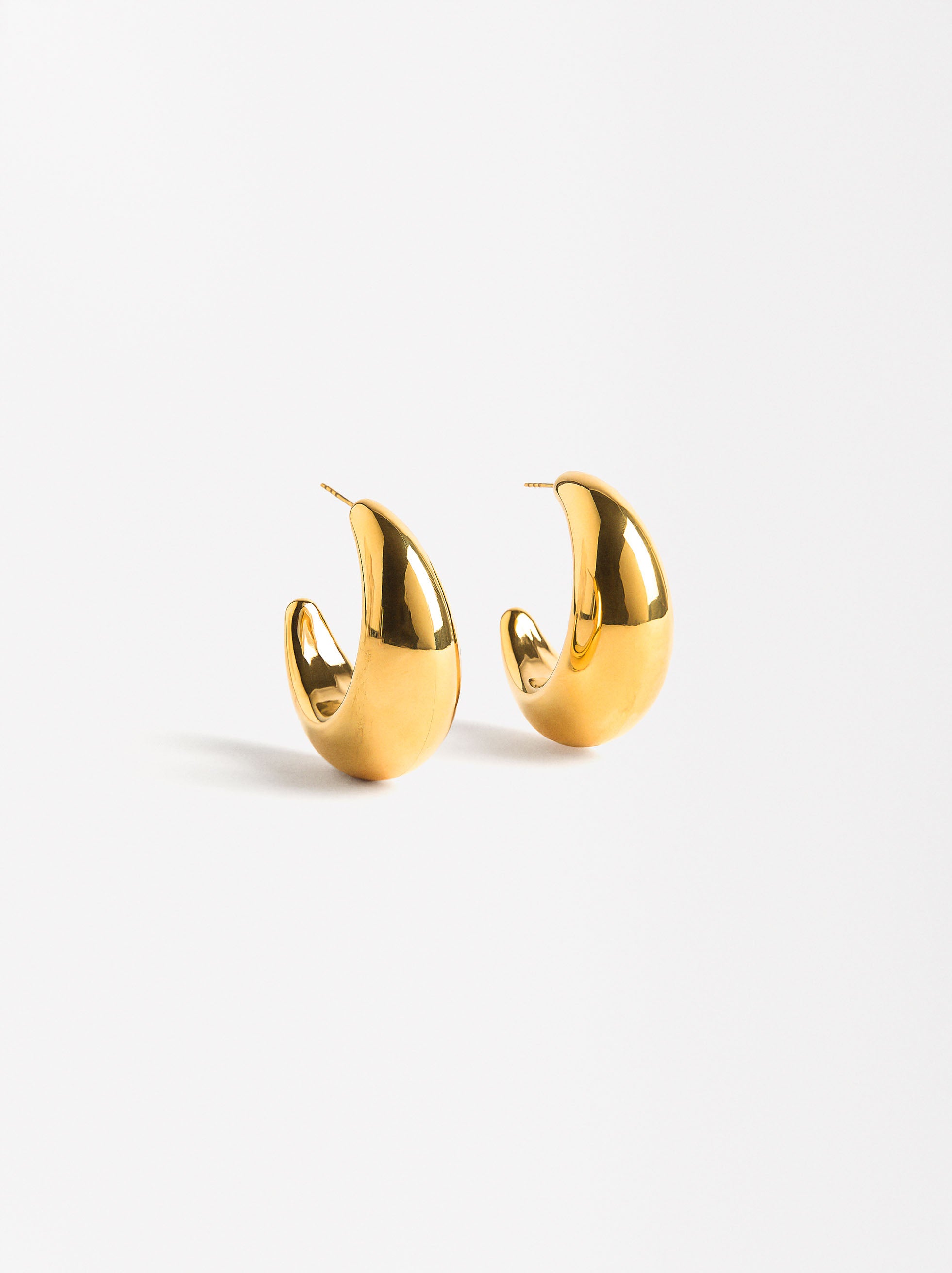 Aros Grandes Dorados - Acero Inoxidable