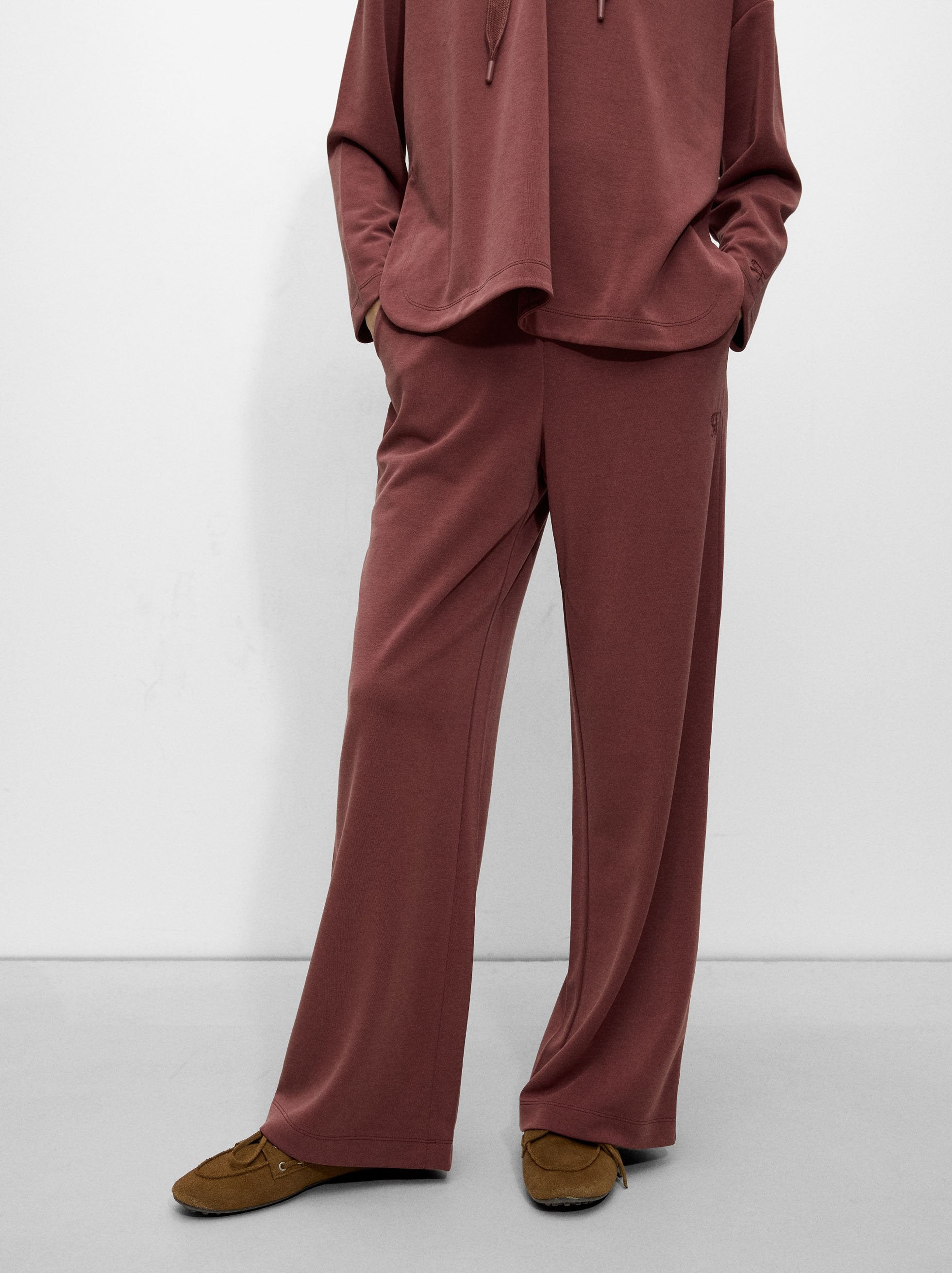 Pantalón Fluido Con Cintura Elástica Toque Suave
