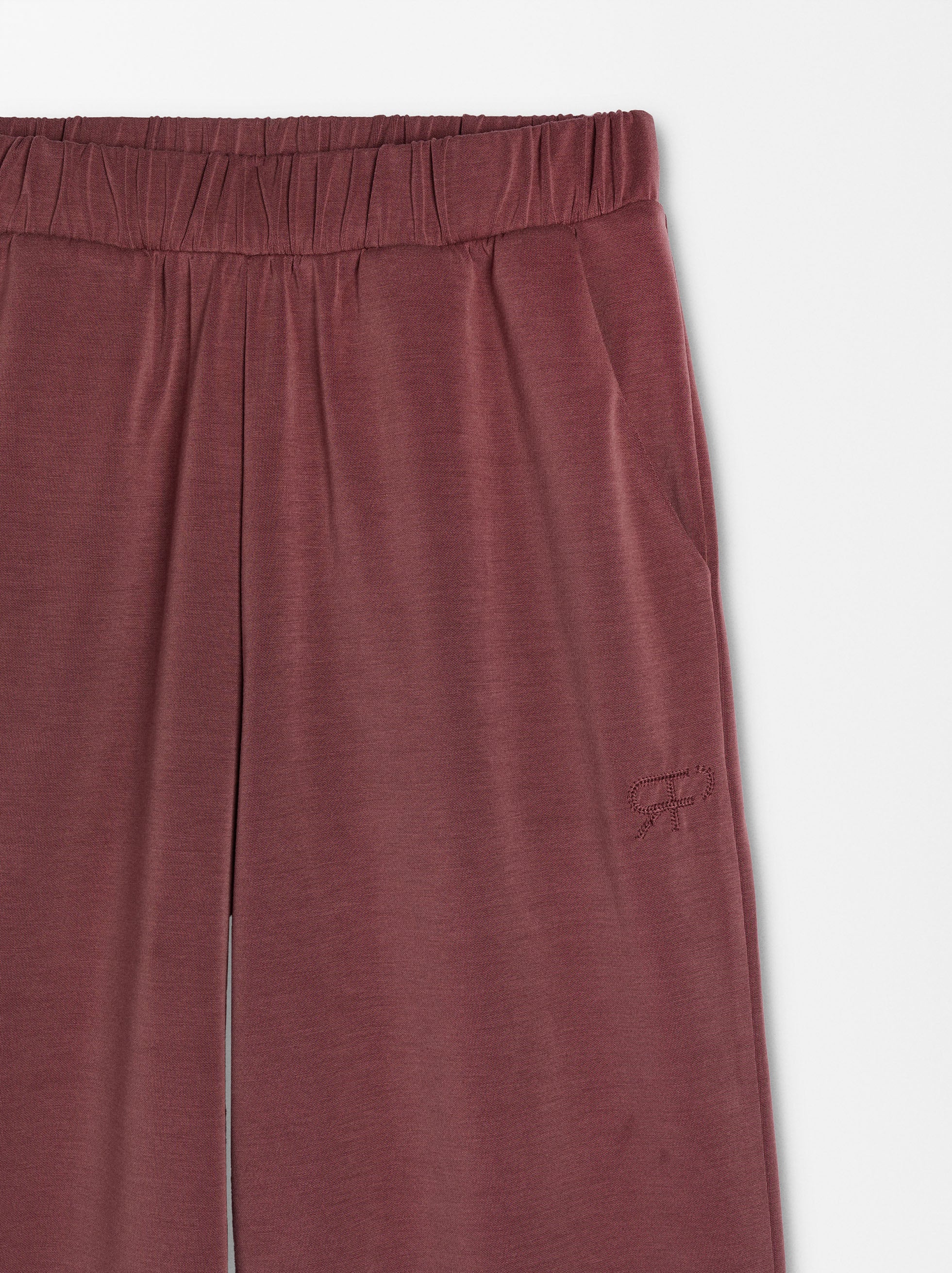 Pantalón Fluido Con Cintura Elástica Toque Suave