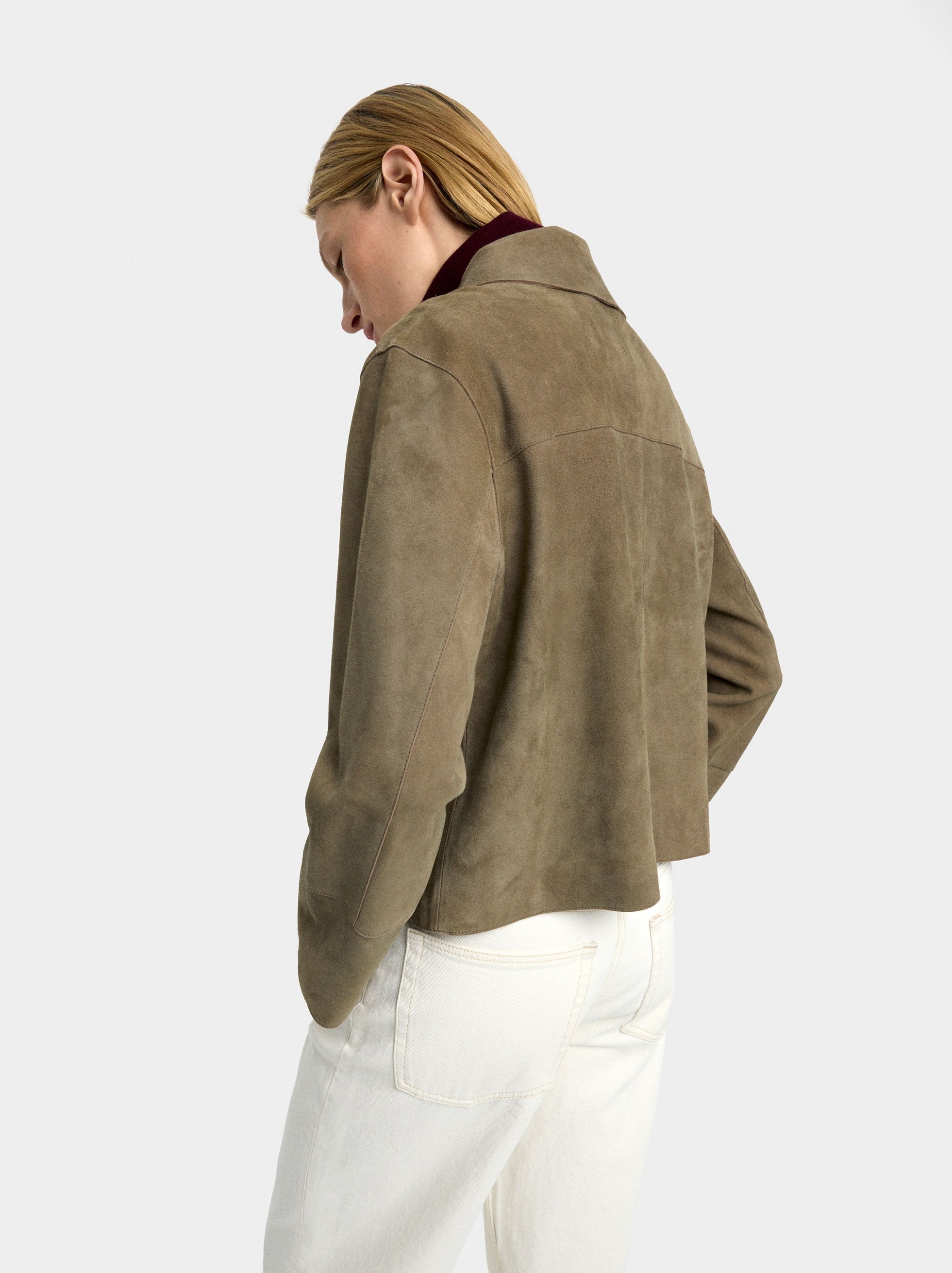 Chaqueta De Piel Con Botones