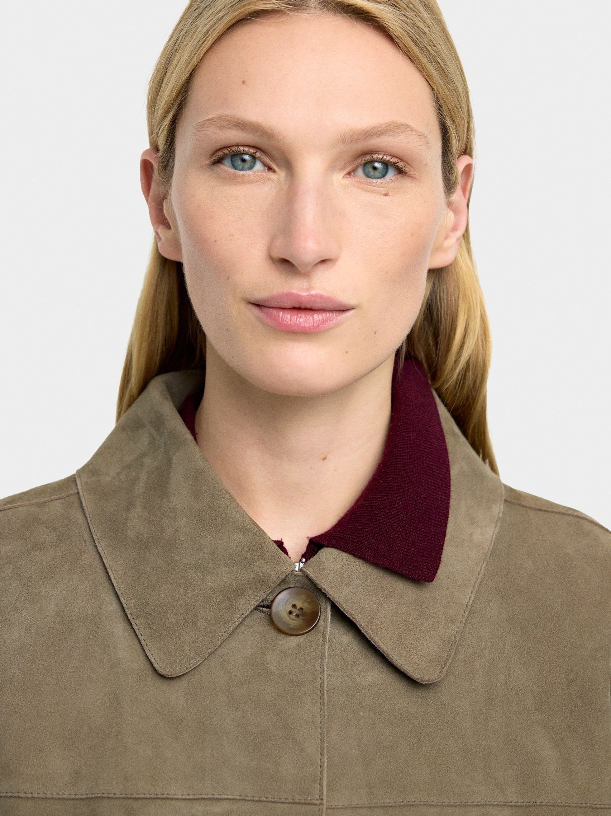 Chaqueta De Piel Con Botones