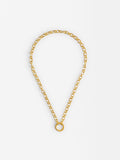 Collar De Eslabones Con Aro Baño De Oro 18k