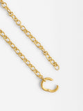 Collar De Eslabones Con Aro Baño De Oro 18k