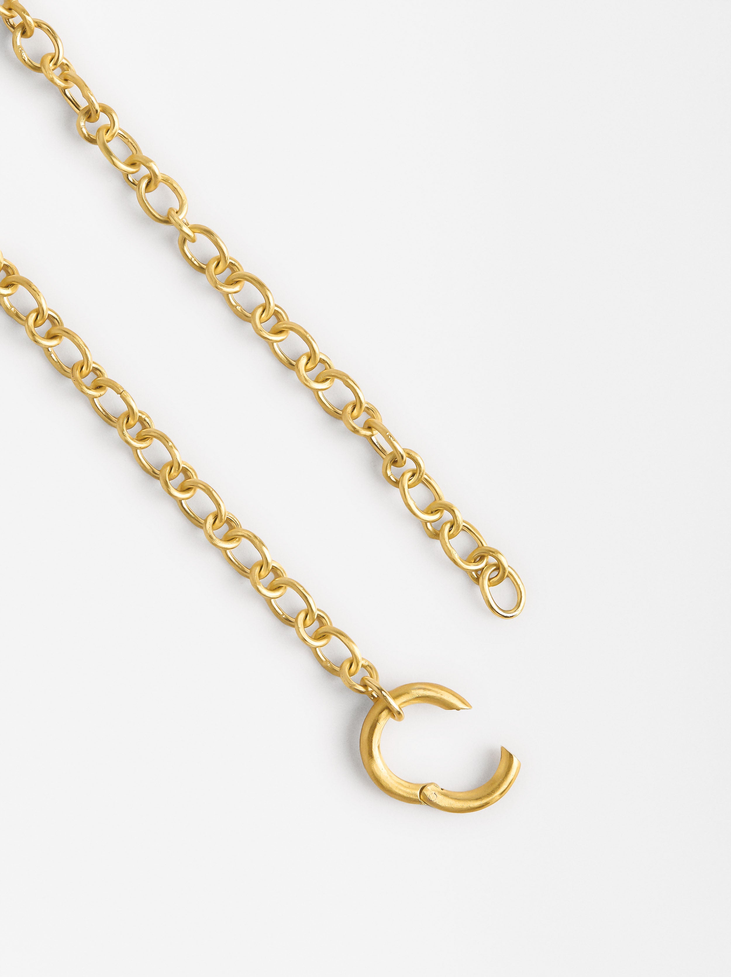 Collar De Eslabones Con Aro Baño De Oro 18k