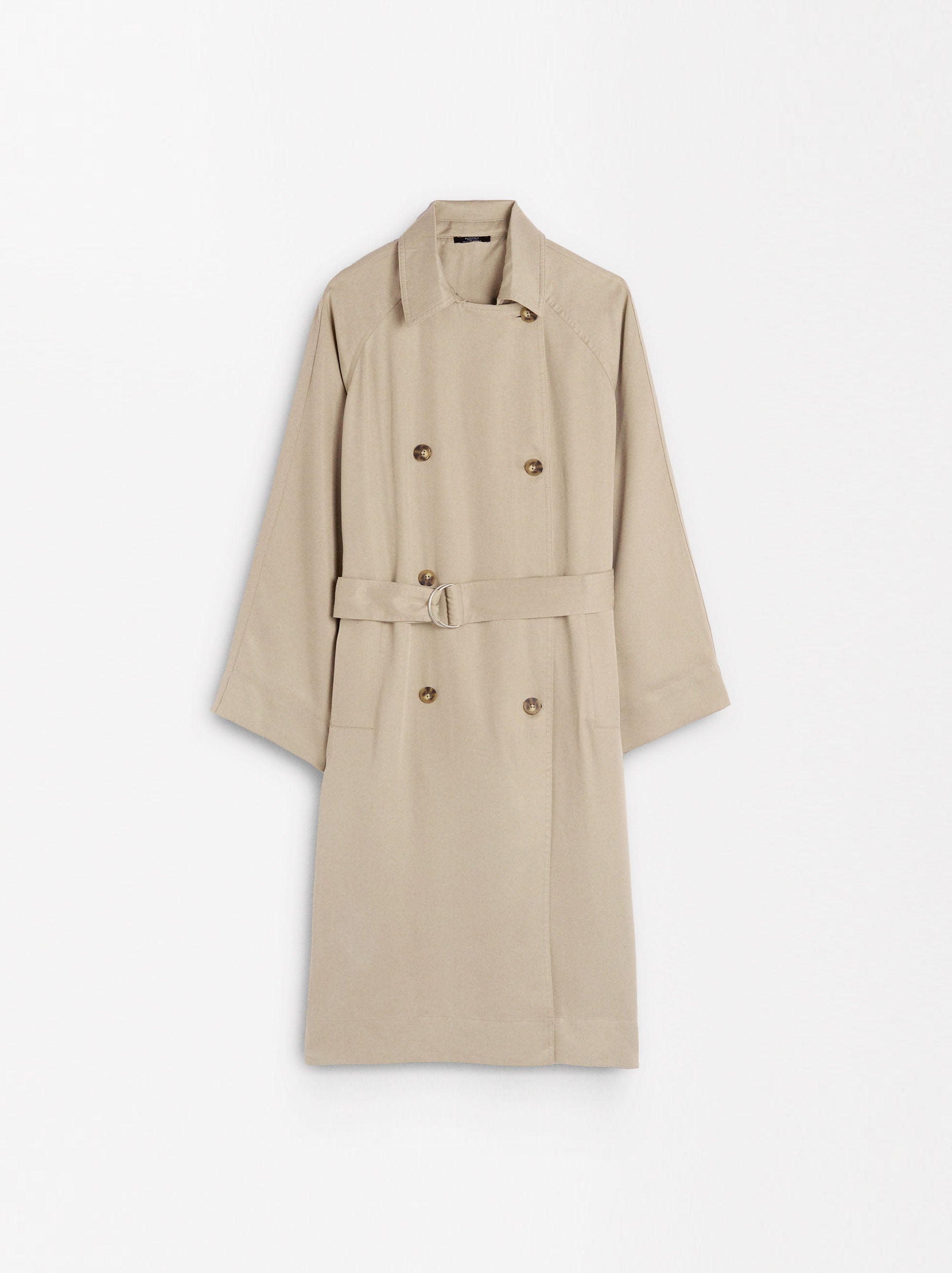 Gabardina Larga Con Bolsillos