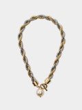 Collar De Cordón Salomónico Con Perla