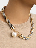 Collar De Cordón Salomónico Con Perla