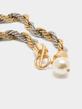 Collar De Cordón Salomónico Con Perla