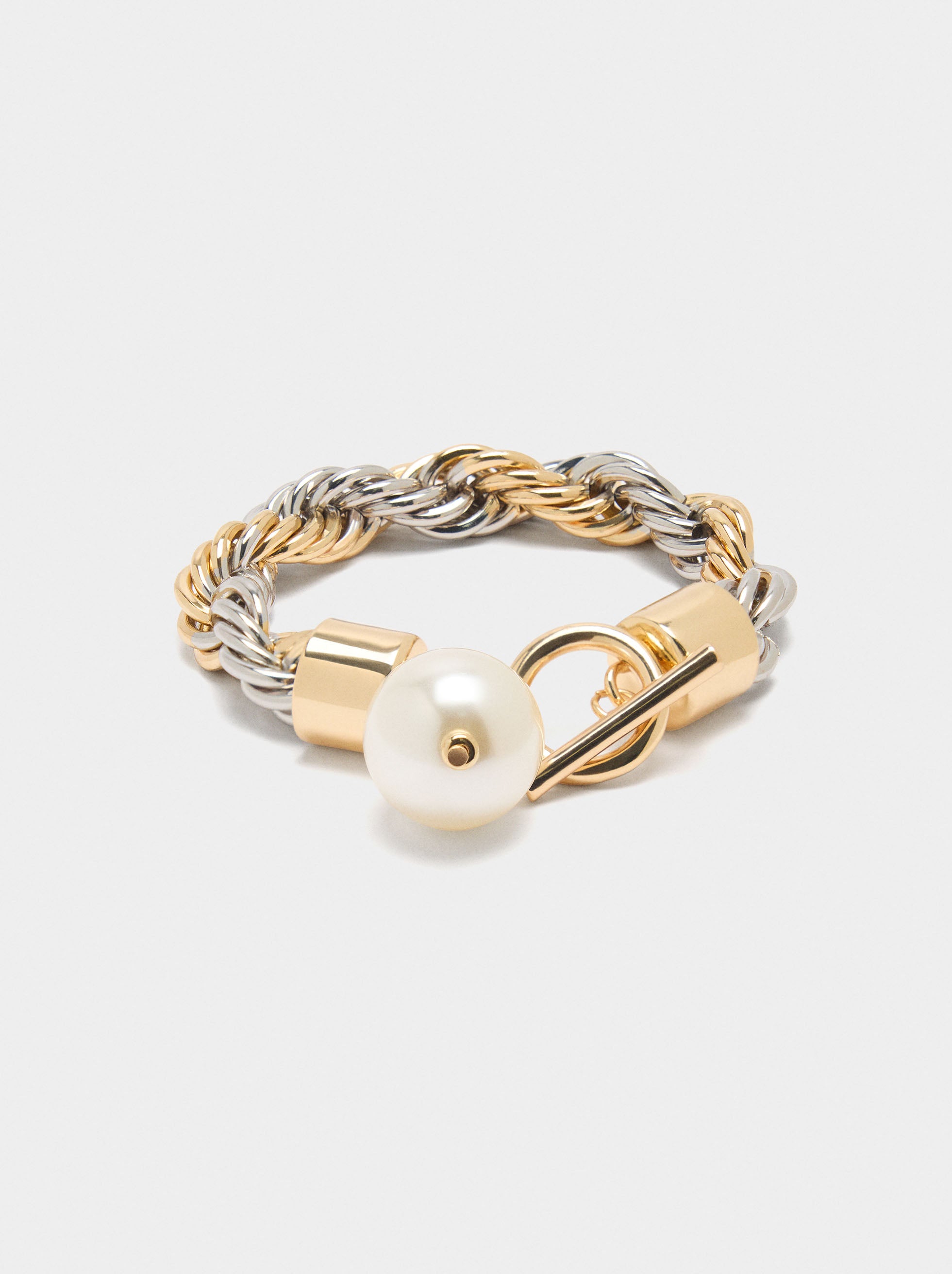Pulsera De Cordón Salomónico Con Perla